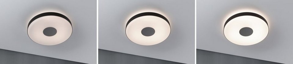 Paulmann Deckenleuchte Puric Pane, LED fest integriert, Warmweiß, Schwarz,  Grau, dimmbar, Backlight Technik erzeugt eine schwebende Leuchtenoptik
