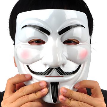 Retoo Verkleidungsmaske Anonymous Maske Guy Fawkes V wie Vendetta Mask Cosplay Halloween, (Set, Anonyme Maske aus dem Film "V für Vendetta)