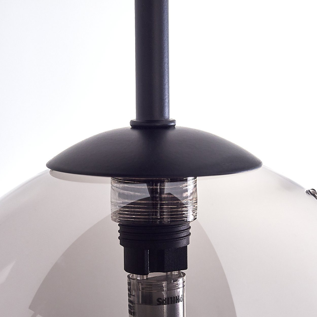hofstein Deckenleuchte Deckenlampe aus Metall/Glas Retro-Design LED, aus ohne 5 x G9 Leuchtmittel im ohne Leuchte Schwarz/Rauchfarben, Glas, in Leuchtmittel