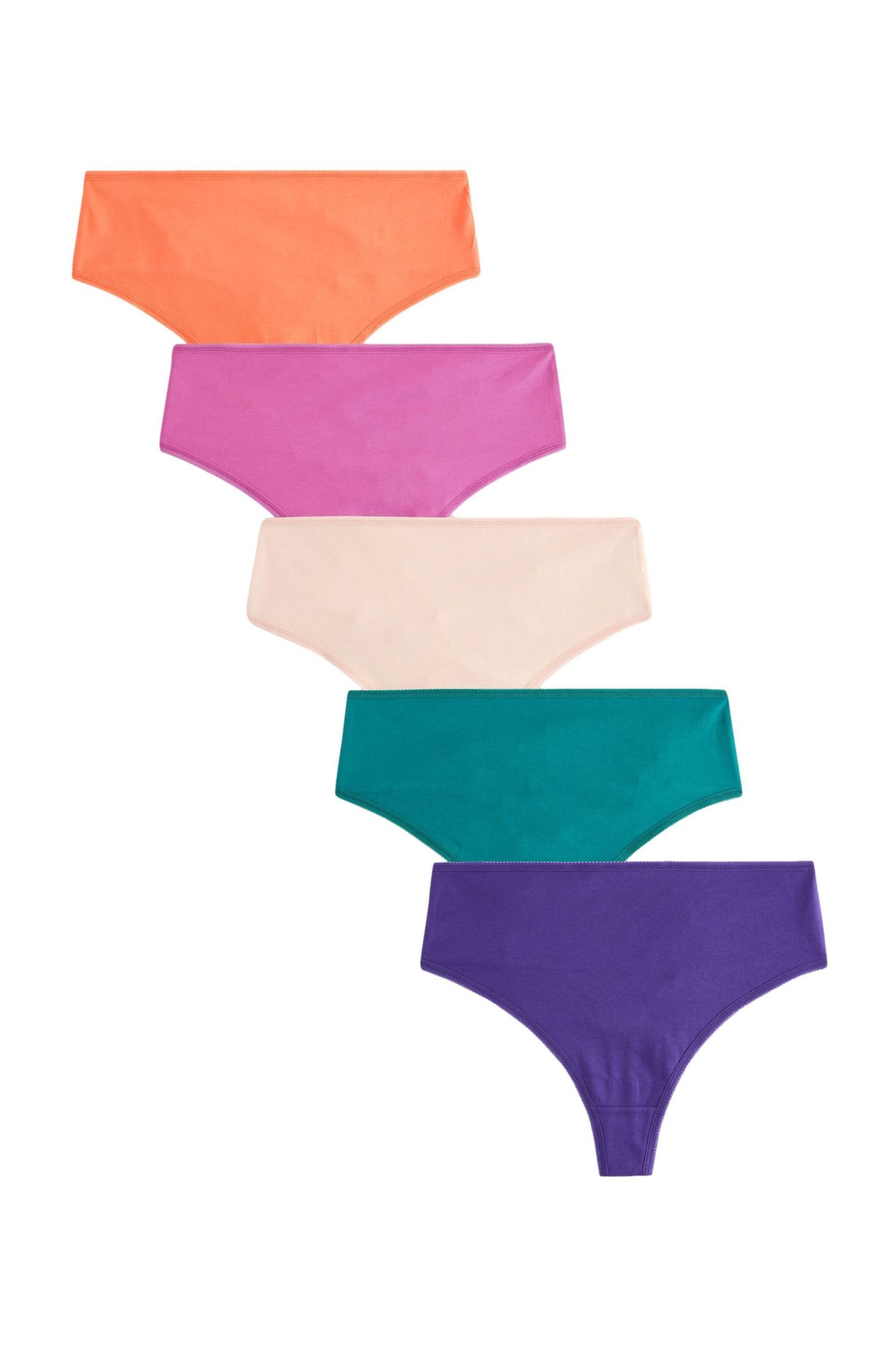 High-Waist-String Rich Thongs mit hohem Bund im 5er-Pack