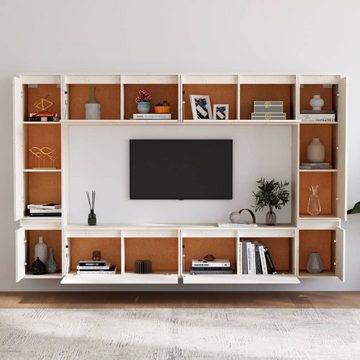 furnicato TV-Schrank TV-Schränke 8 Stk. Weiß Massivholz Kiefer