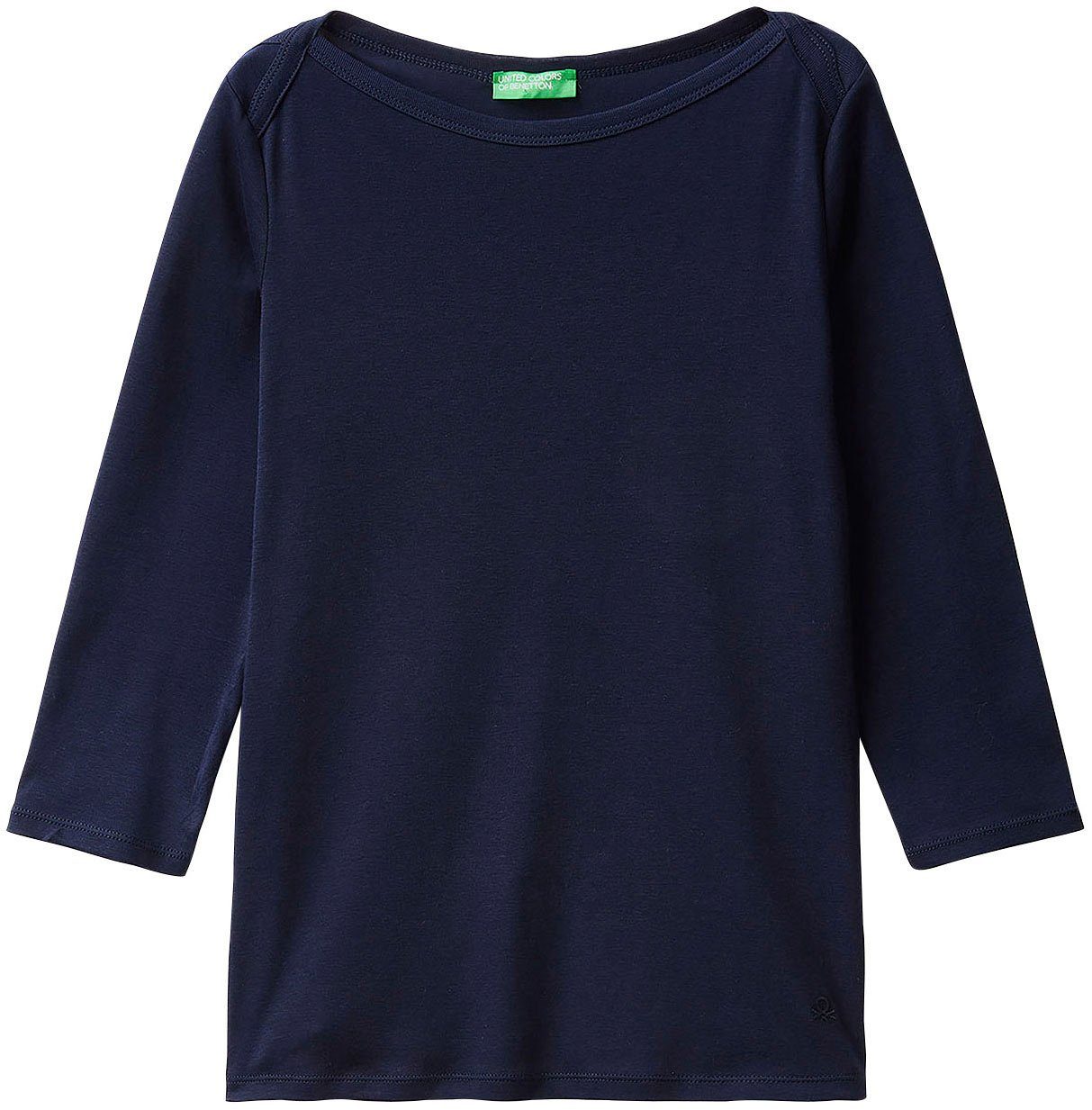 United Colors of Benetton 3/4-Arm-Shirt mit toniger Logo-Stickerei