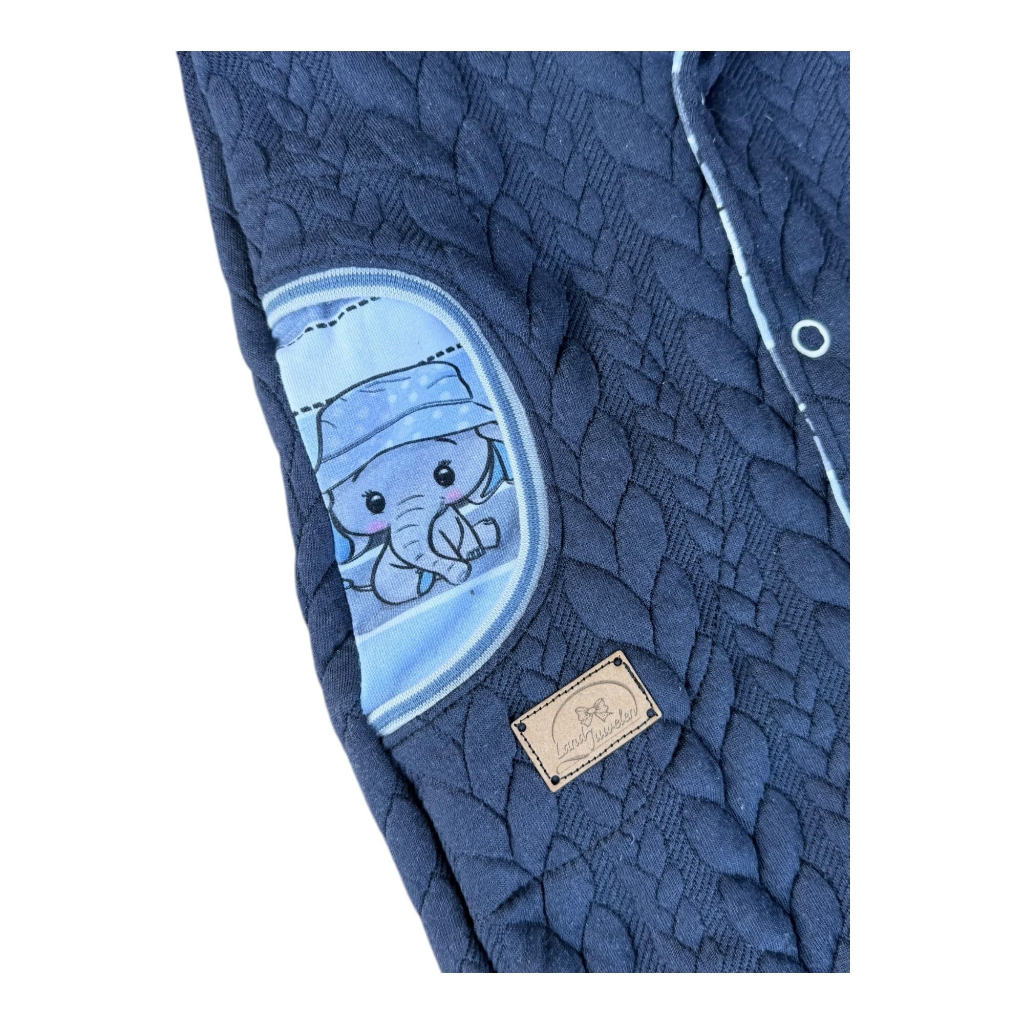 Land-Juwelen Overall Overall Zopfstrick Elefant blau
