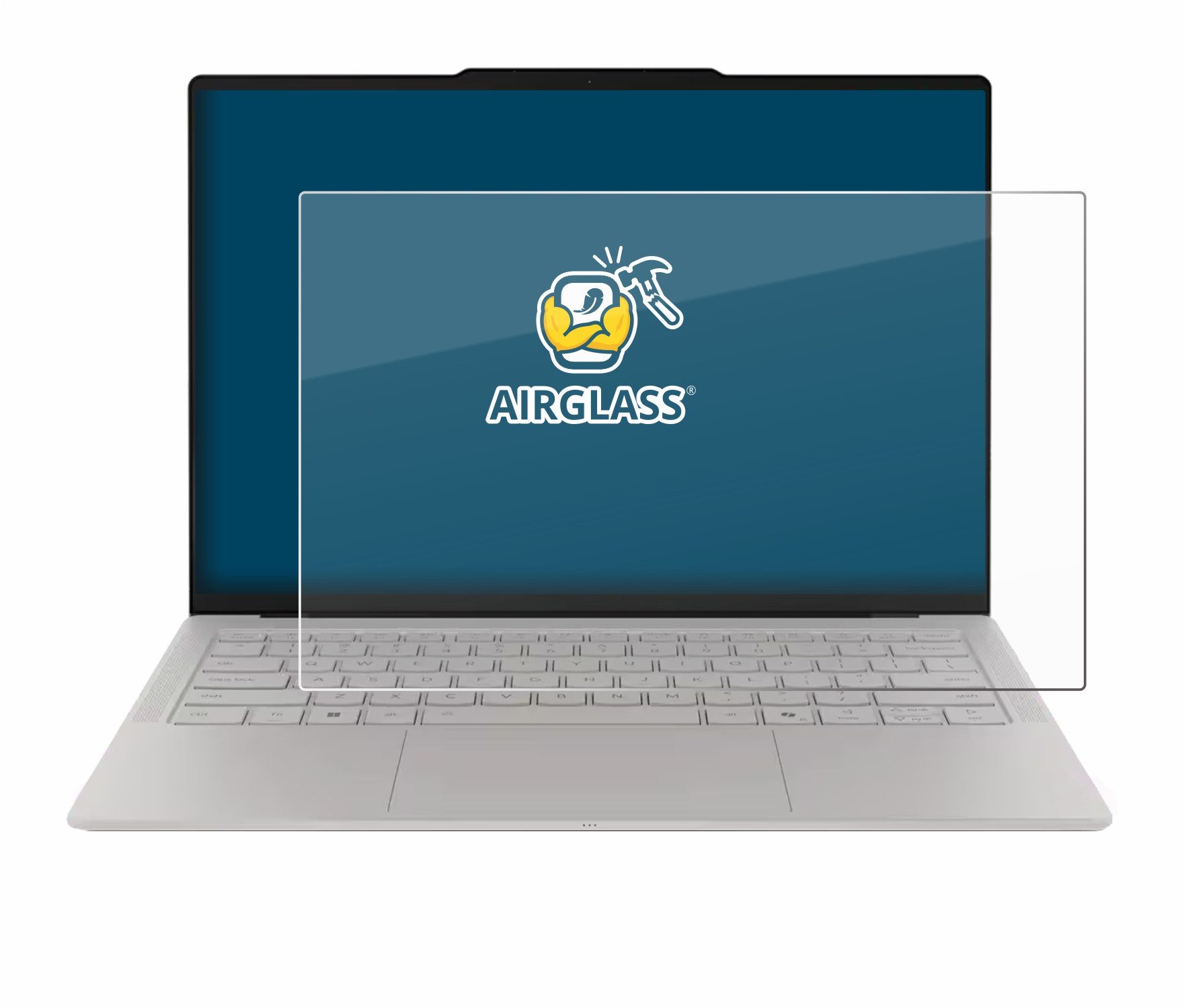 BROTECT Displayschutzglas Folie für Lenovo Yoga Slim 7i Gen 11 Aura Edition 14", Schutzfolie Glas Panzer Display Schutz klar