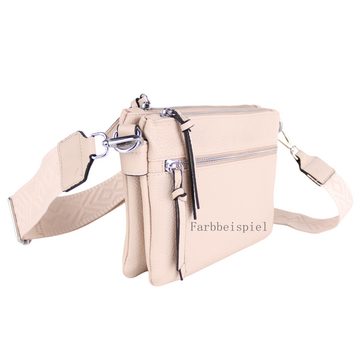 MIRROSI Umhängetasche Damen, Veganleder Crossbody Tasche Bag, Schultertasche (Extra dünnes Design mit einem 5 cm breiten Tragegurt, 24,5x17x3cm (BXHXT), gemusterten & verstellbaren Schulterriemen