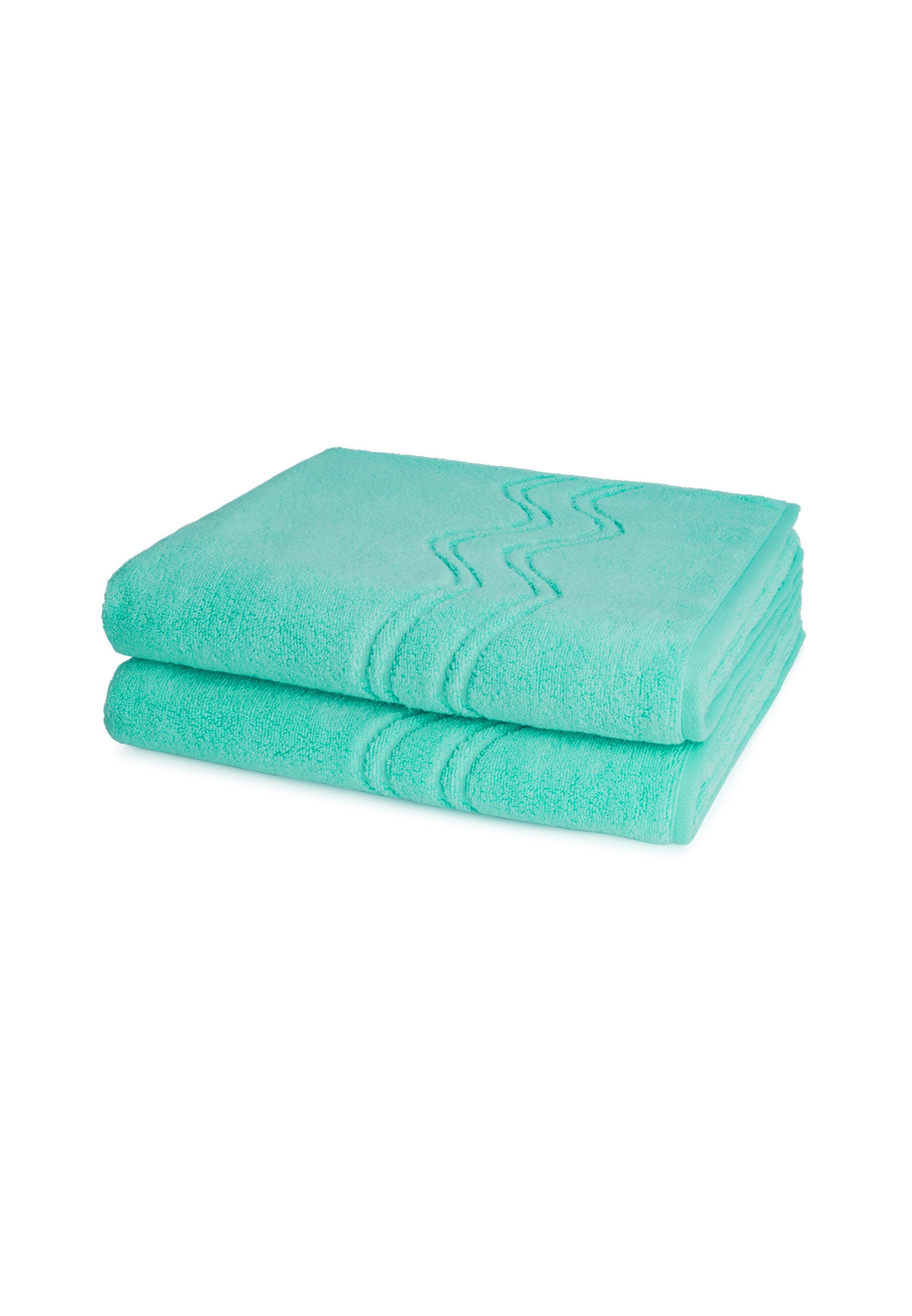 ROSS Handtuch Set Cashmere feeling, Walkfrottee, (Spar-Set, 2-tlg), 2 X Duschtuch - Im Set - Baumwolle - Bleached Aqua
