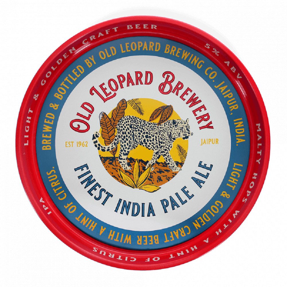 Rex London Tablett Rundes Serviertablett Metall Retro Motiv Ø 33cm, Dekotablett mit Aufdruck