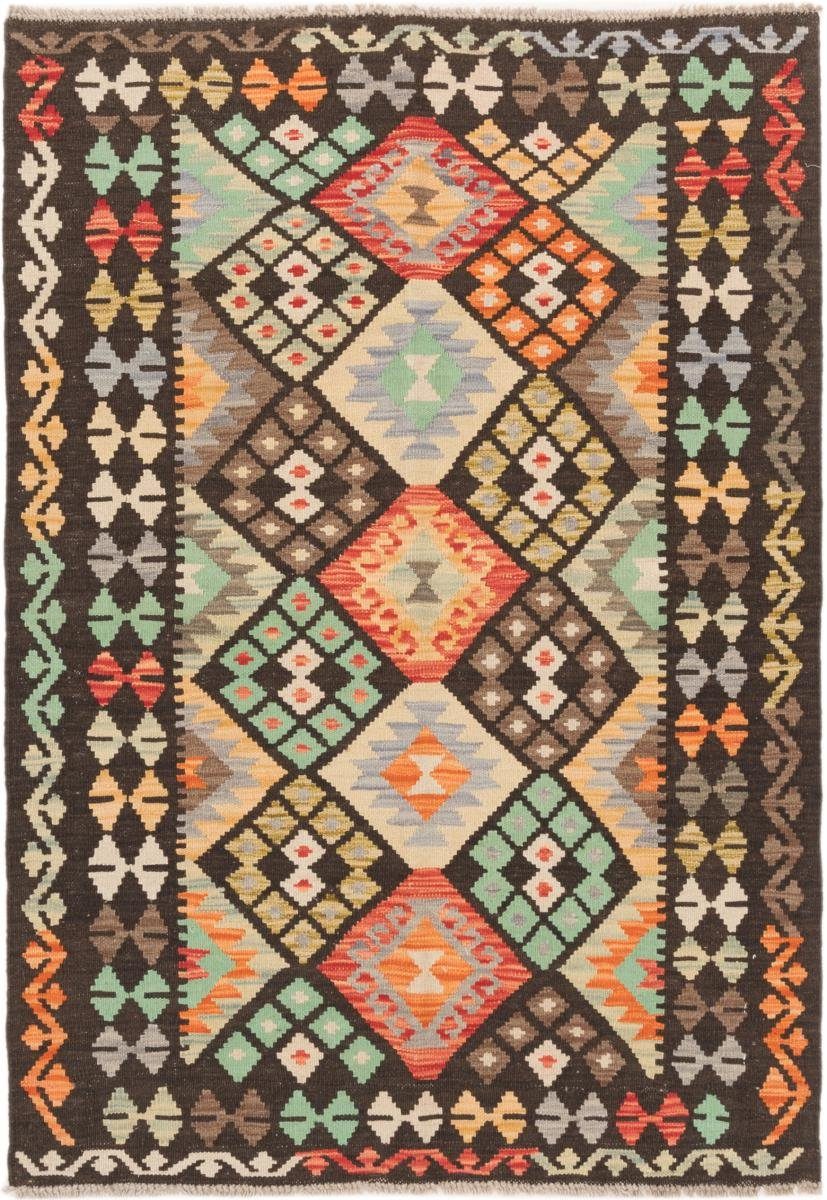 Orientteppich Kelim Afghan 105x153 Handgewebter Orientteppich, Nain Trading, rechteckig, Höhe: 3 mm
