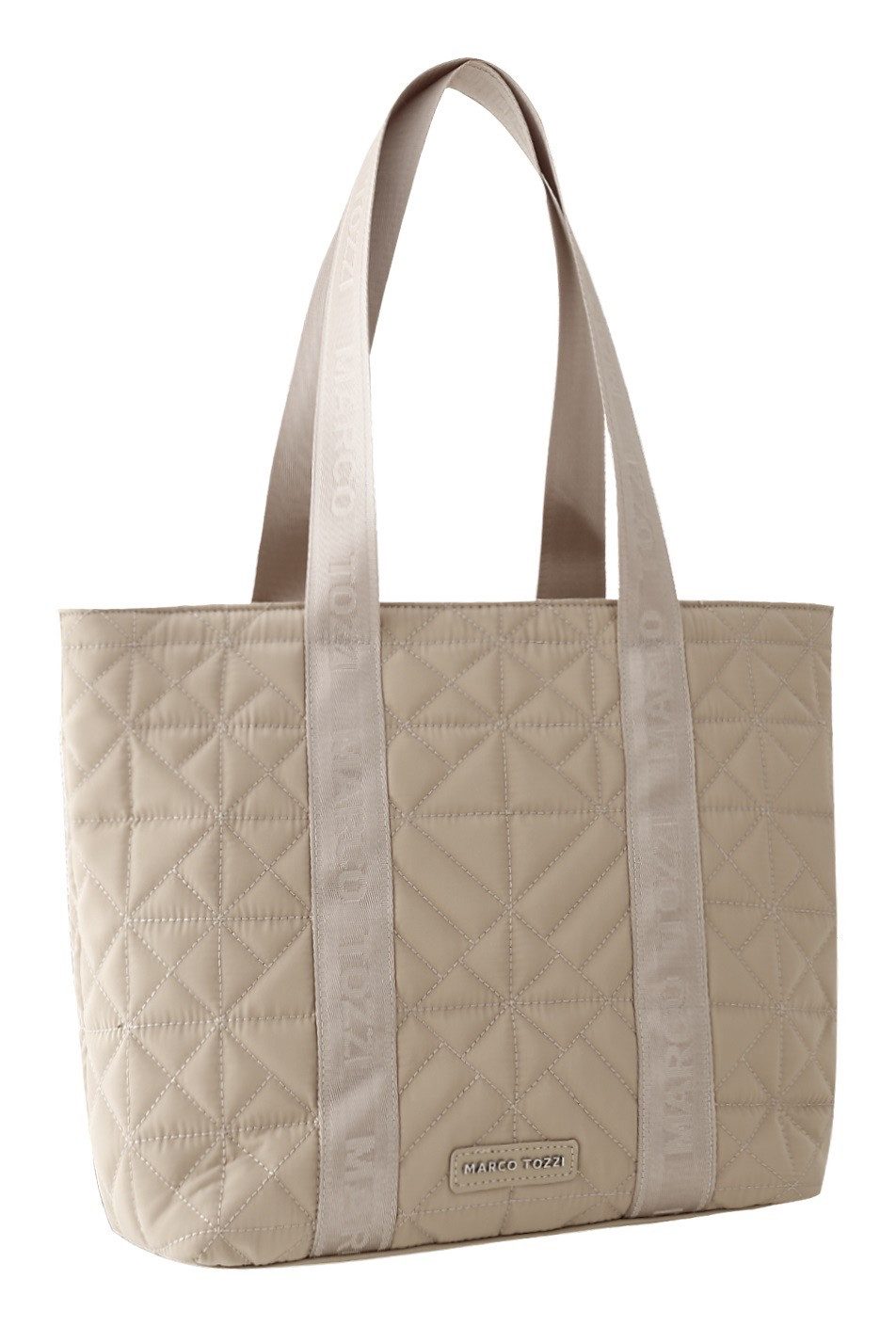 MARCO TOZZI Henkeltasche, Damen Schultertasche, Shopper mit trendiger Ziersteppung
