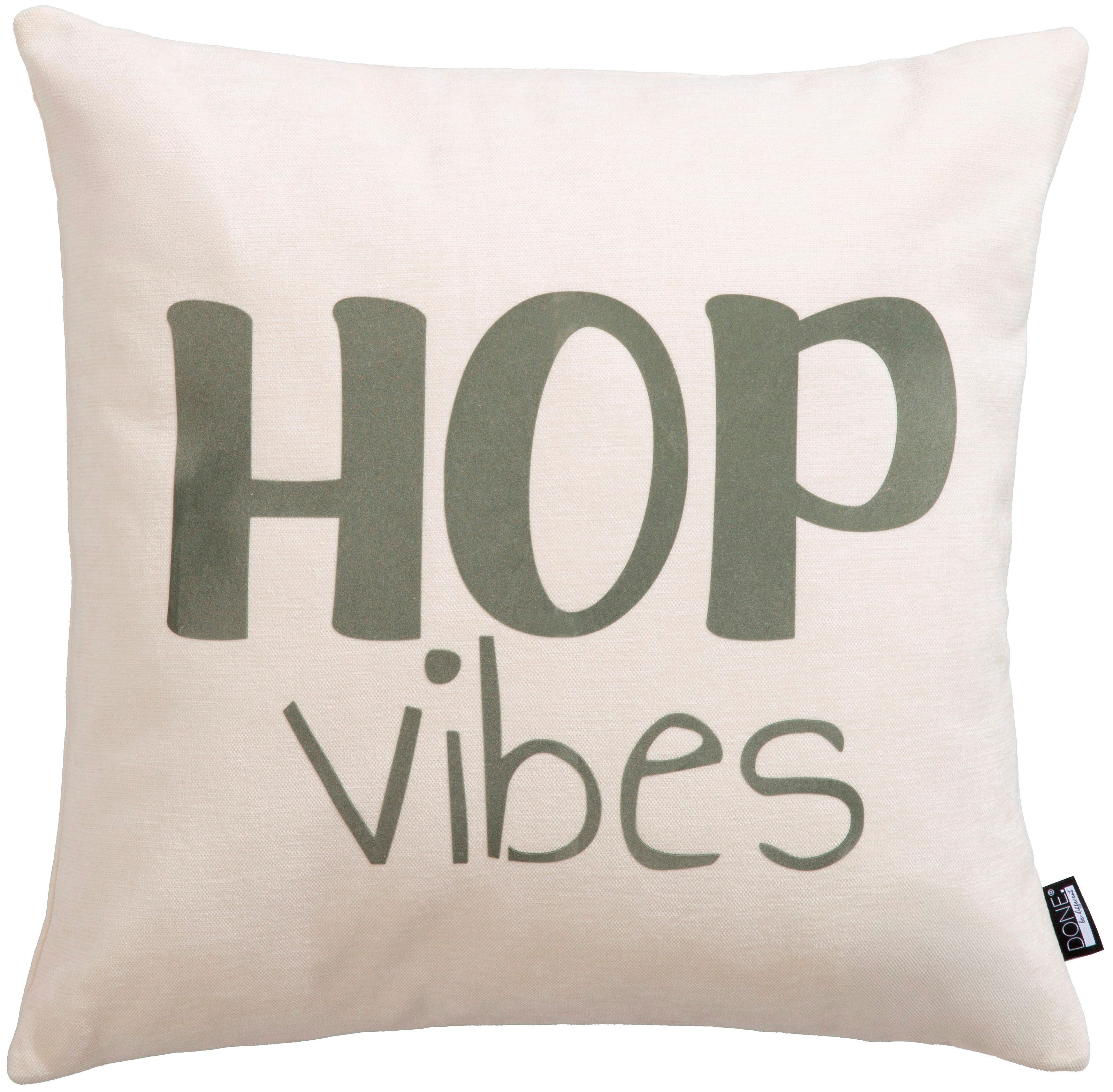 done.® Dekokissen HOB VIBES, Weicher Chenille-Stoff Kuschelige Beflockung
