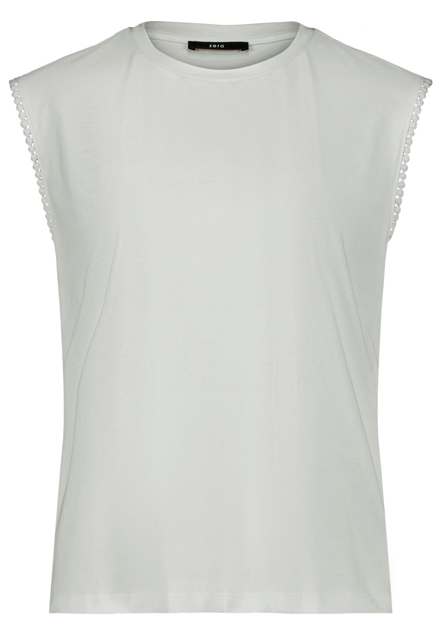 Zero T-Shirt Damen mit Schmuckkanten (1-tlg) Bordüre