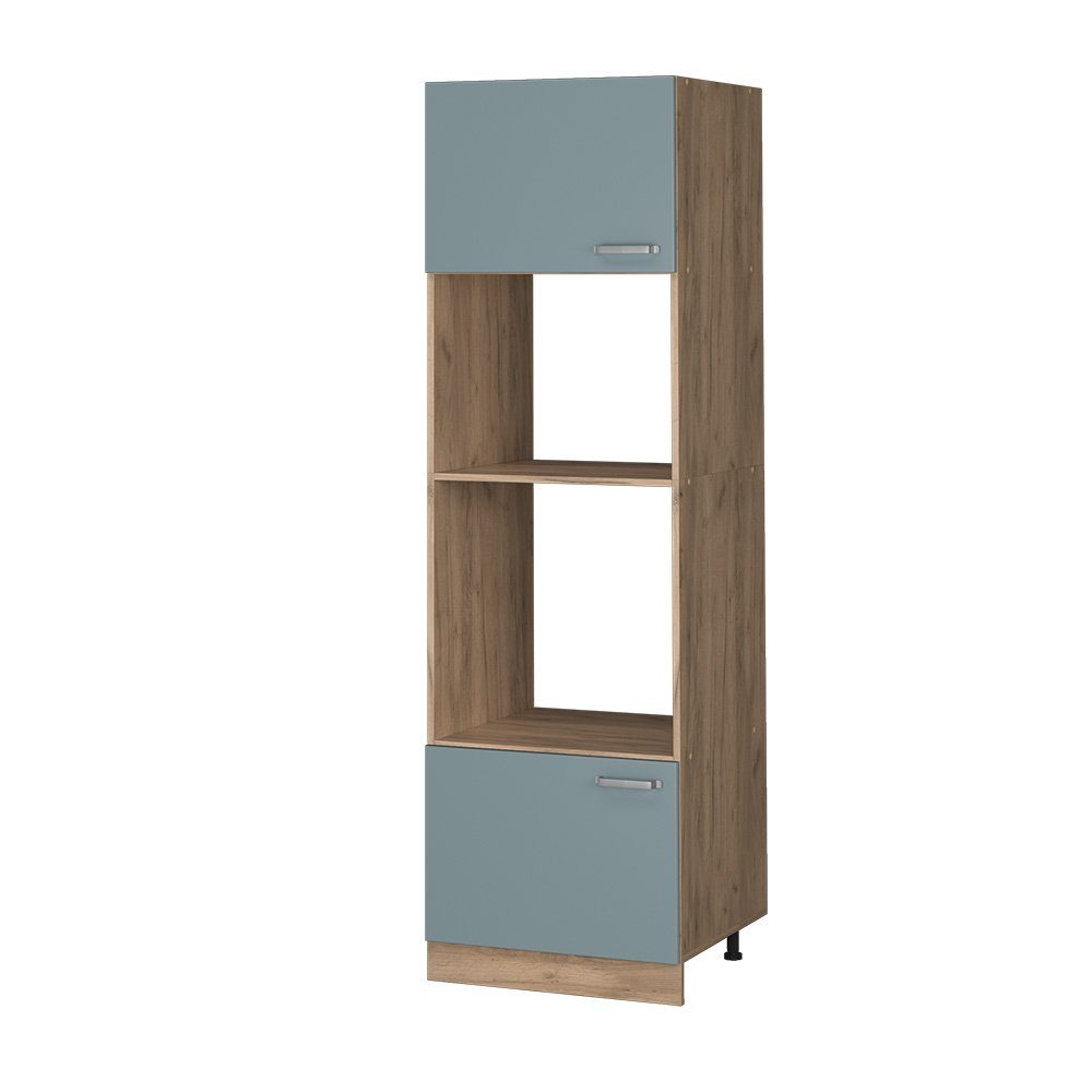 Vicco Mikrowellenumbauschrank R-Line, Blau-Grau/Goldkraft Eiche, 60 günstig online kaufen