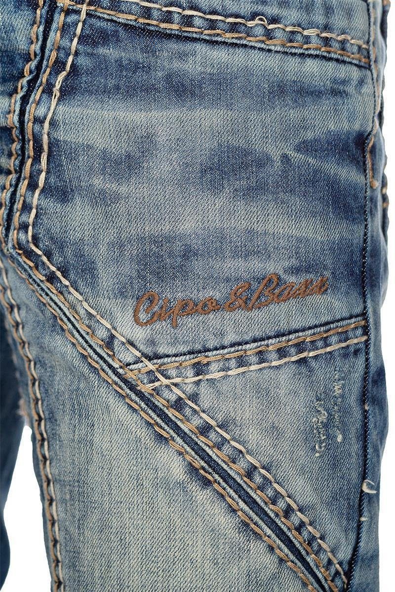 Cipo & Baxx Regular-fit-Jeans Hose BA-CD535 (1-tlg) mit auffälligen Ziernähte & Teilungsnähte