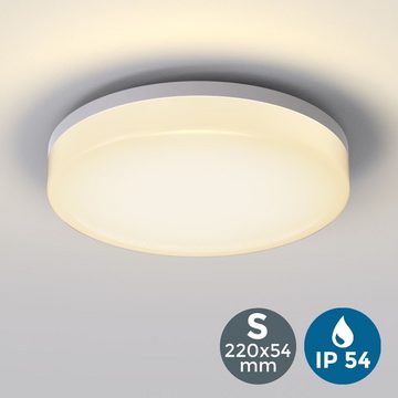 B.K.Licht Deckenleuchte LED Badezimmer-Deckenlampe 22cm Weiß 13W 1500lm - BKL1170, LED fest integriert, Warmweiß, Badleuchte IP54 spritzwassergeschützt 230V 3000K warmweiße Lichtfarbe