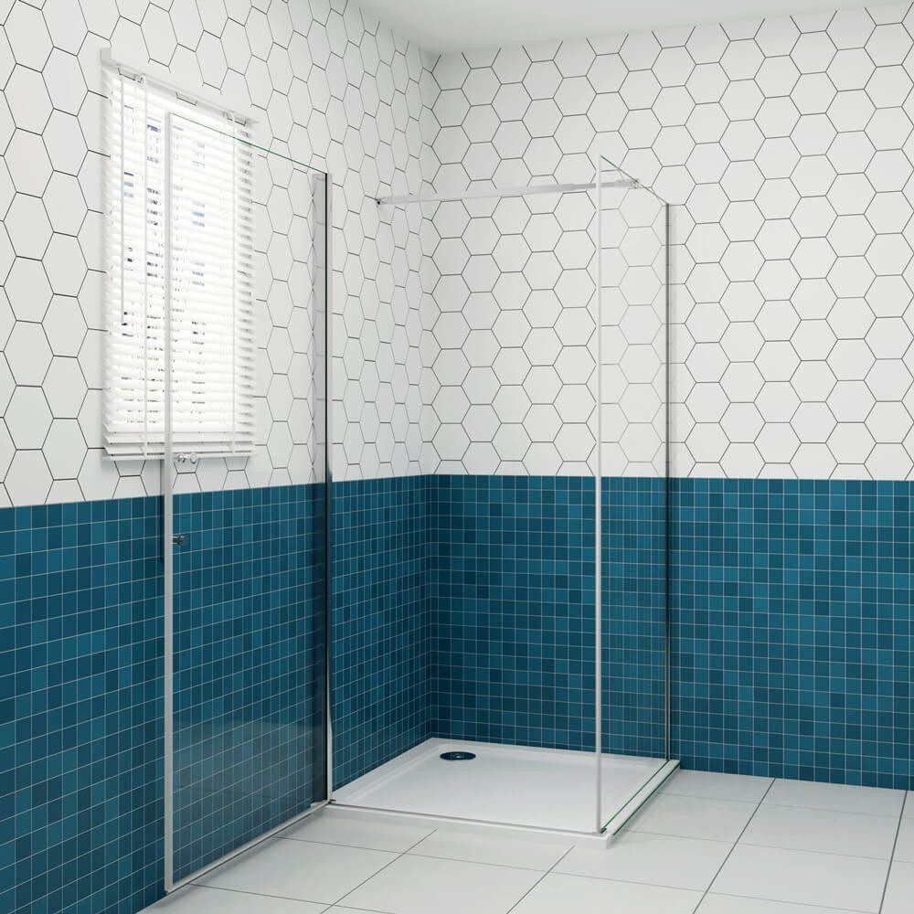 duschspa Eckdusche 185cm klares Nano Glas Drehtür mit Seitenwand Eckeinstieg Duschkabine, BxT: 70x70 cm, Glas, Nano Glas, Set, ebenerdiger Einbau möglich