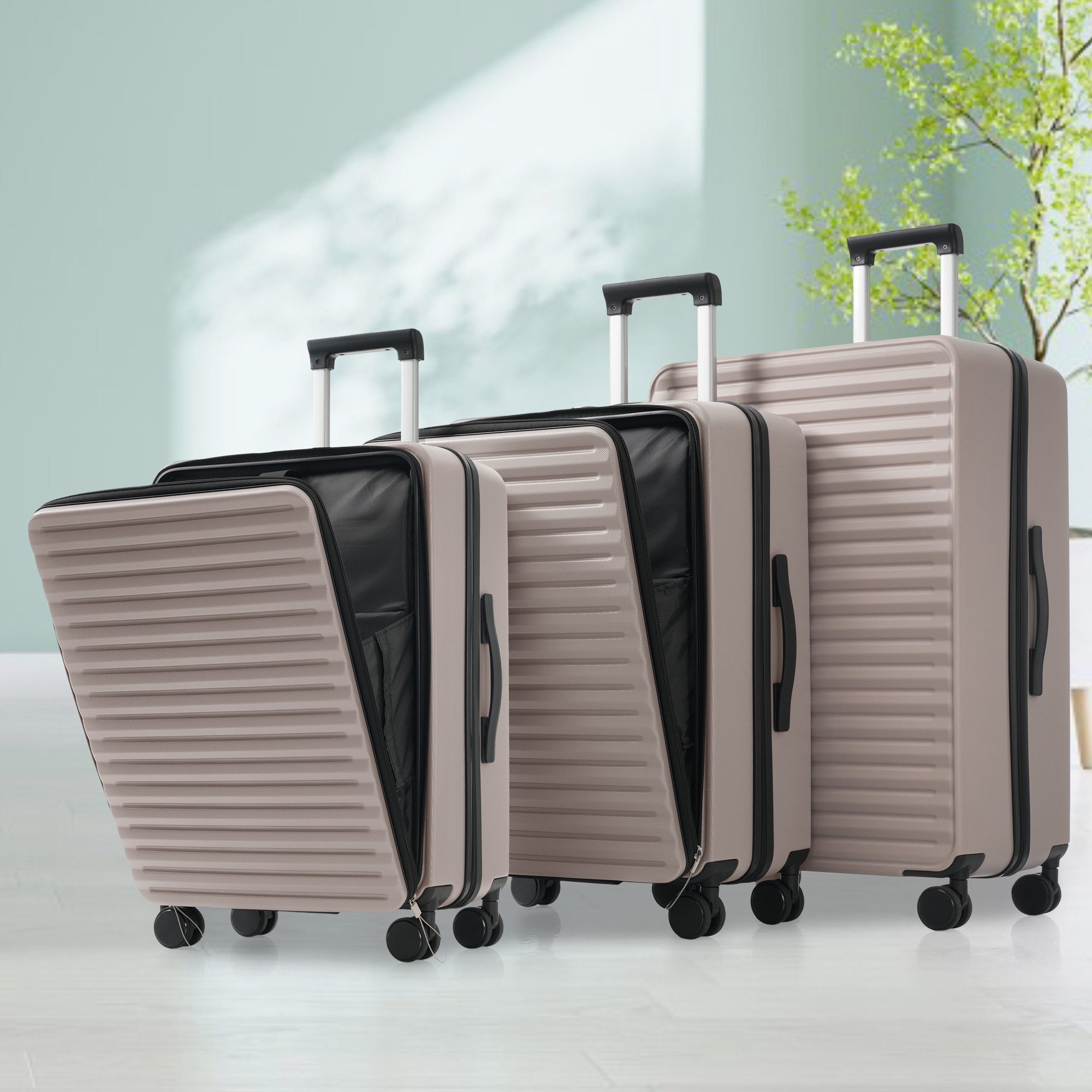REDOM Trolleyset Gepäckset 3-teilig, Front-Öffnungs-Design(M&L), 4 günstig online kaufen