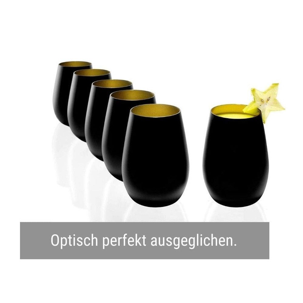Stölzle Glas Stölzle Lausitz Elements Schwarz-Gold (6er), Glas