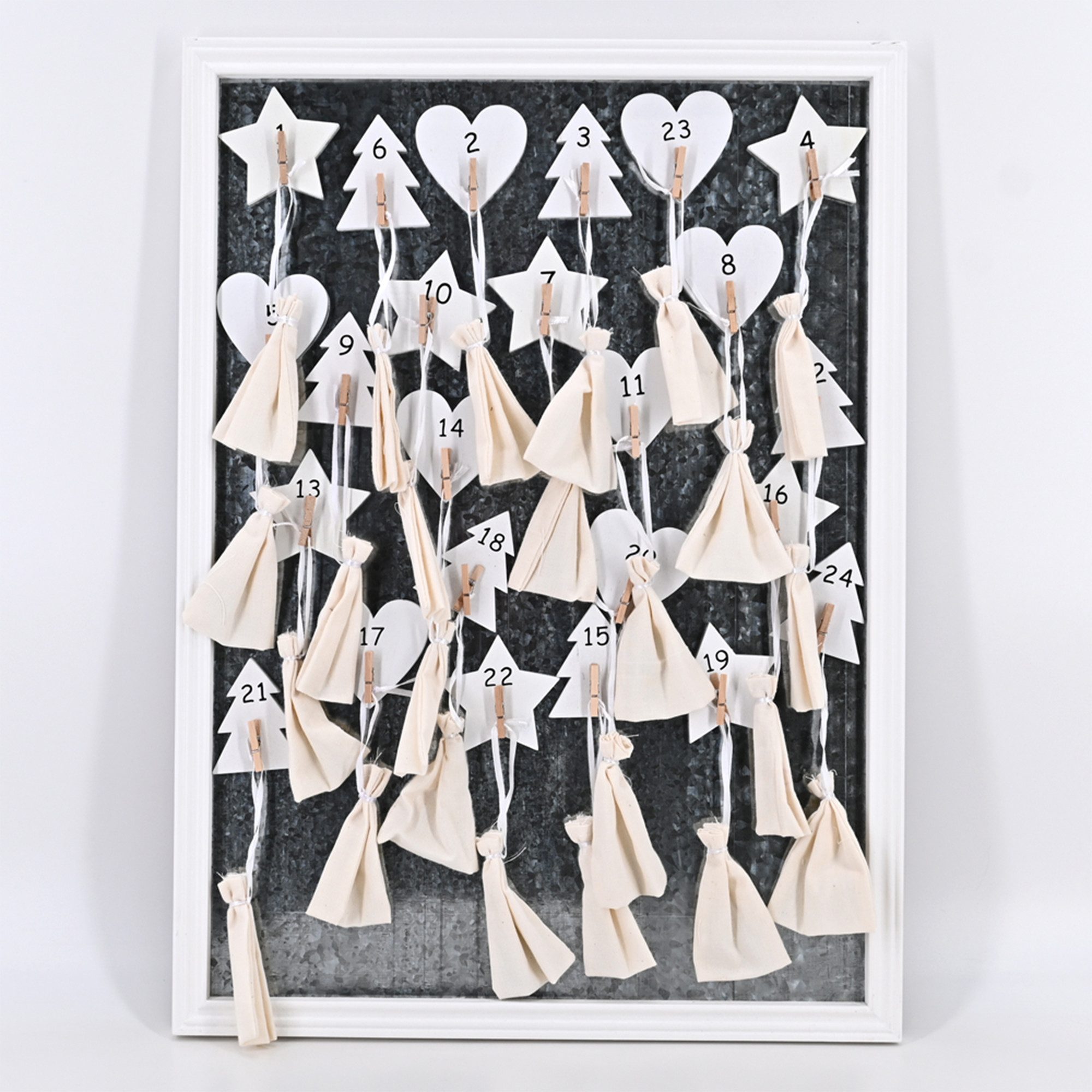 dasmöbelwerk befüllbarer Adventskalender Weihnachten Advent Kalender Holz Magnet zum selbst befüllen Weiß