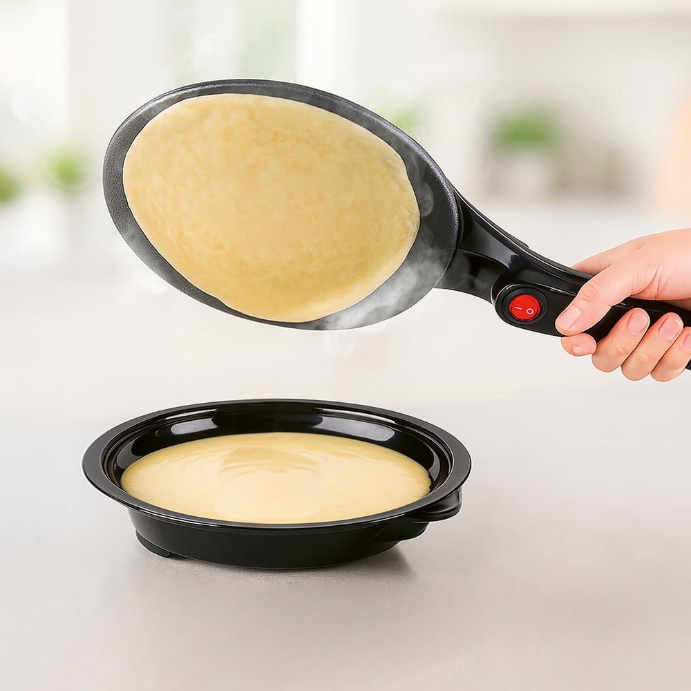 GOURMETmaxx Crêpesmaker GOURMETmaxx Crêpe Maker mit Teigteller, 750 W, GOURMETmaxx Crêpe Maker mit Teigteller