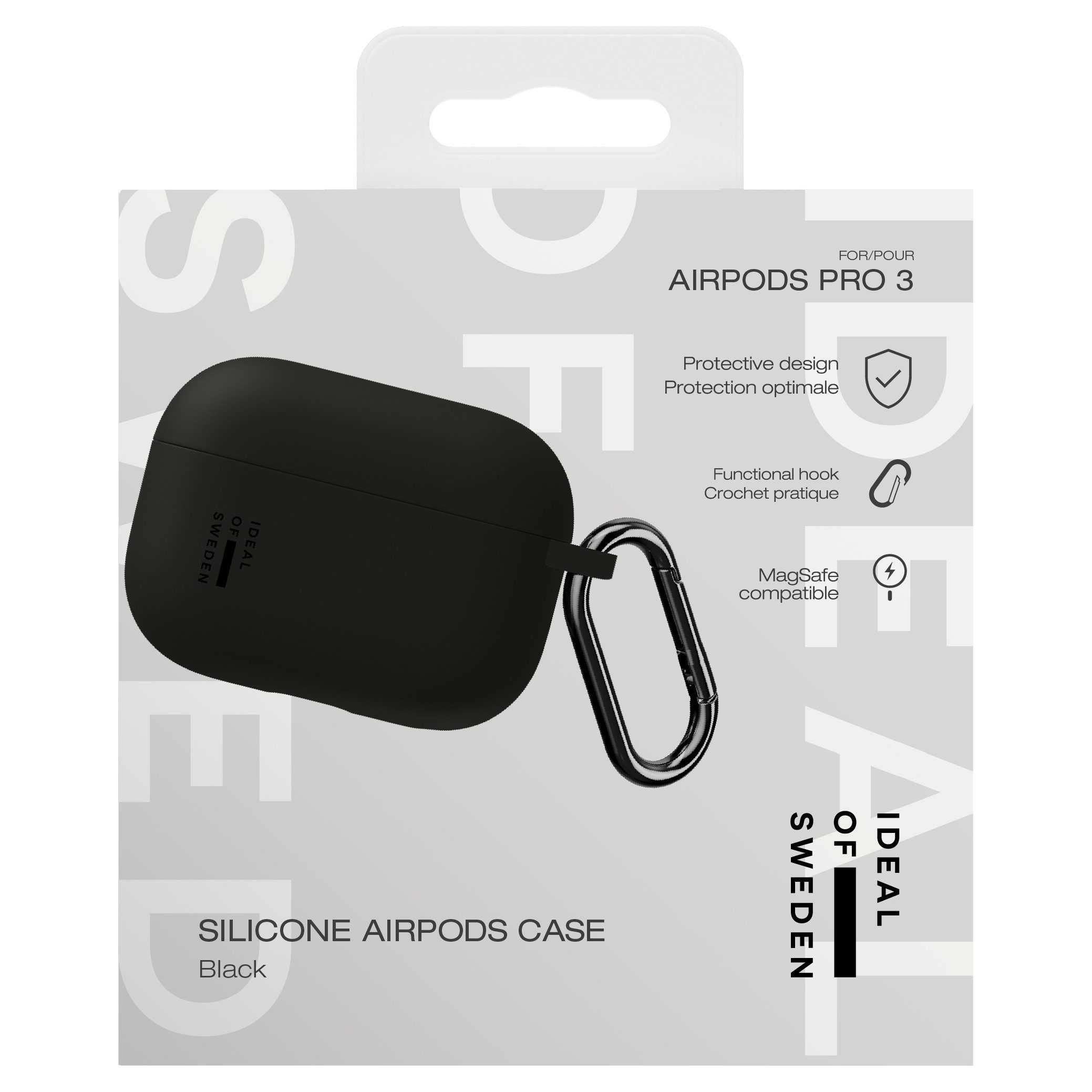 iDeal of Sweden Kopfhörer-Schutzhülle iDeal of Sweden Silicone Case Apple Airpods Pro 3 - Schwarz – Bild 4 von 4