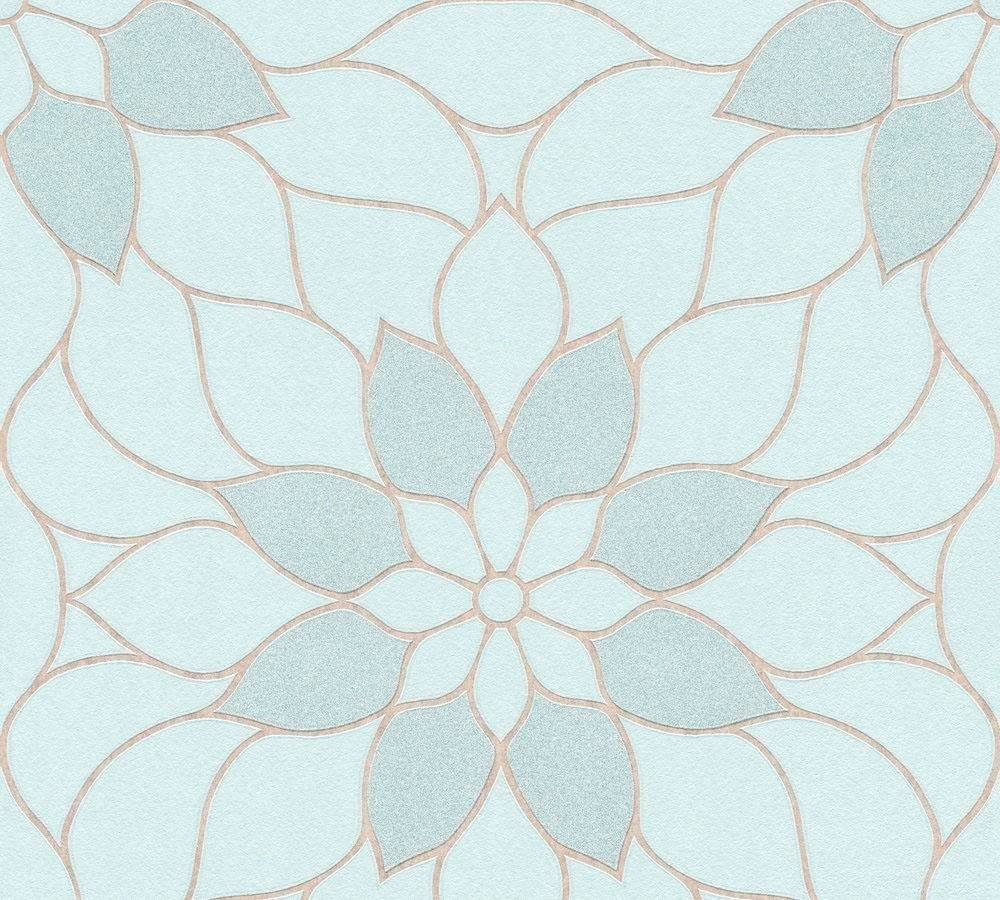 Bricoflor Florale Tapete in Pastellfarben Mosaik Vliestapete Floral mit Gli günstig online kaufen