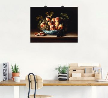 Artland Kunstdruck Pfirsiche und Weintrauben, Arrangements (1 St), als Leinwandbild, Wandaufkleber oder Poster in versch. Größen