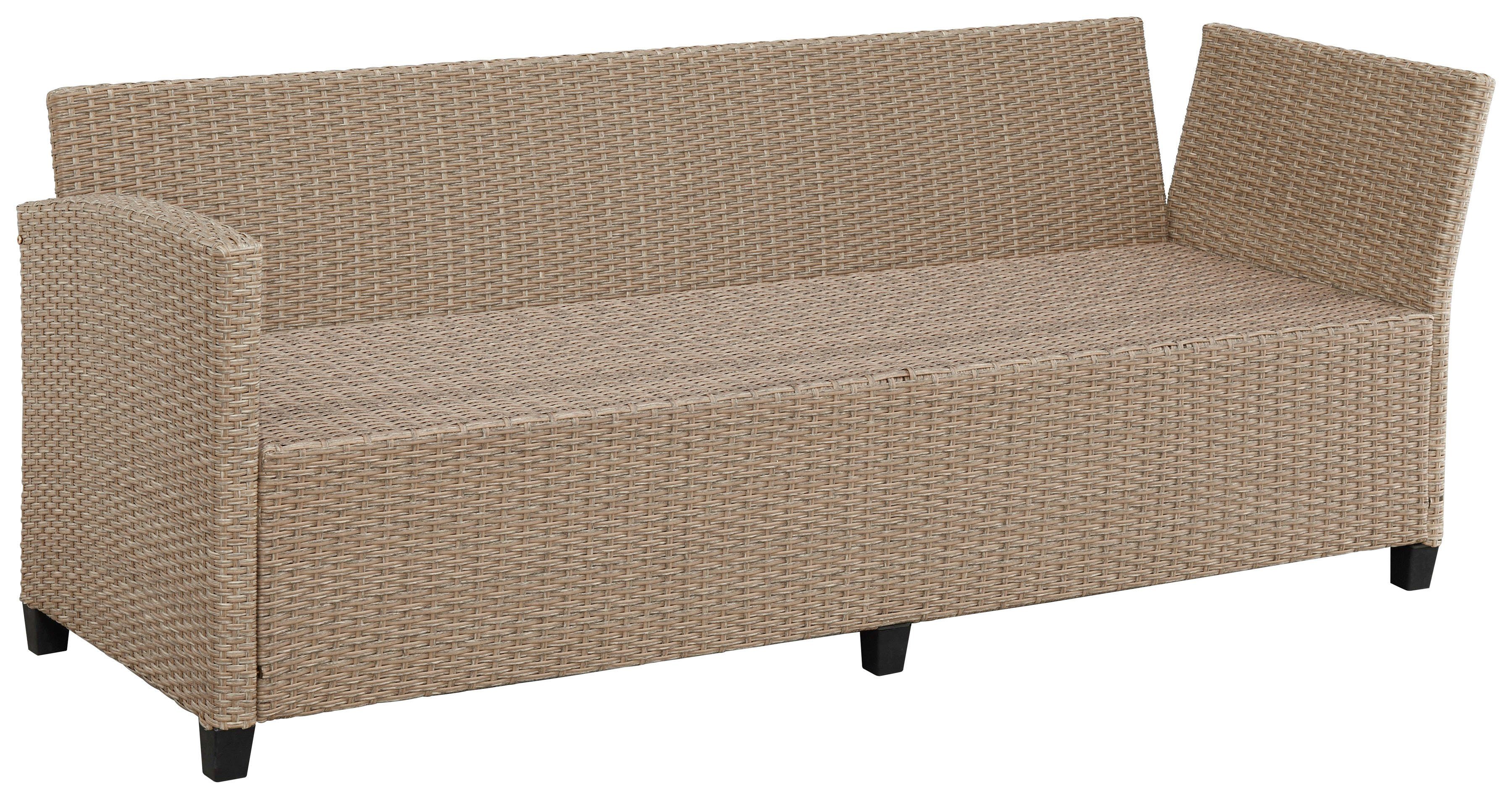 Polyrattan Sofas, (20-tlg), grau-beige cm, Hocker, Rotterdam, Tisch beige Gartenlounge-Set 2 | 120x82 3 KONIFERA