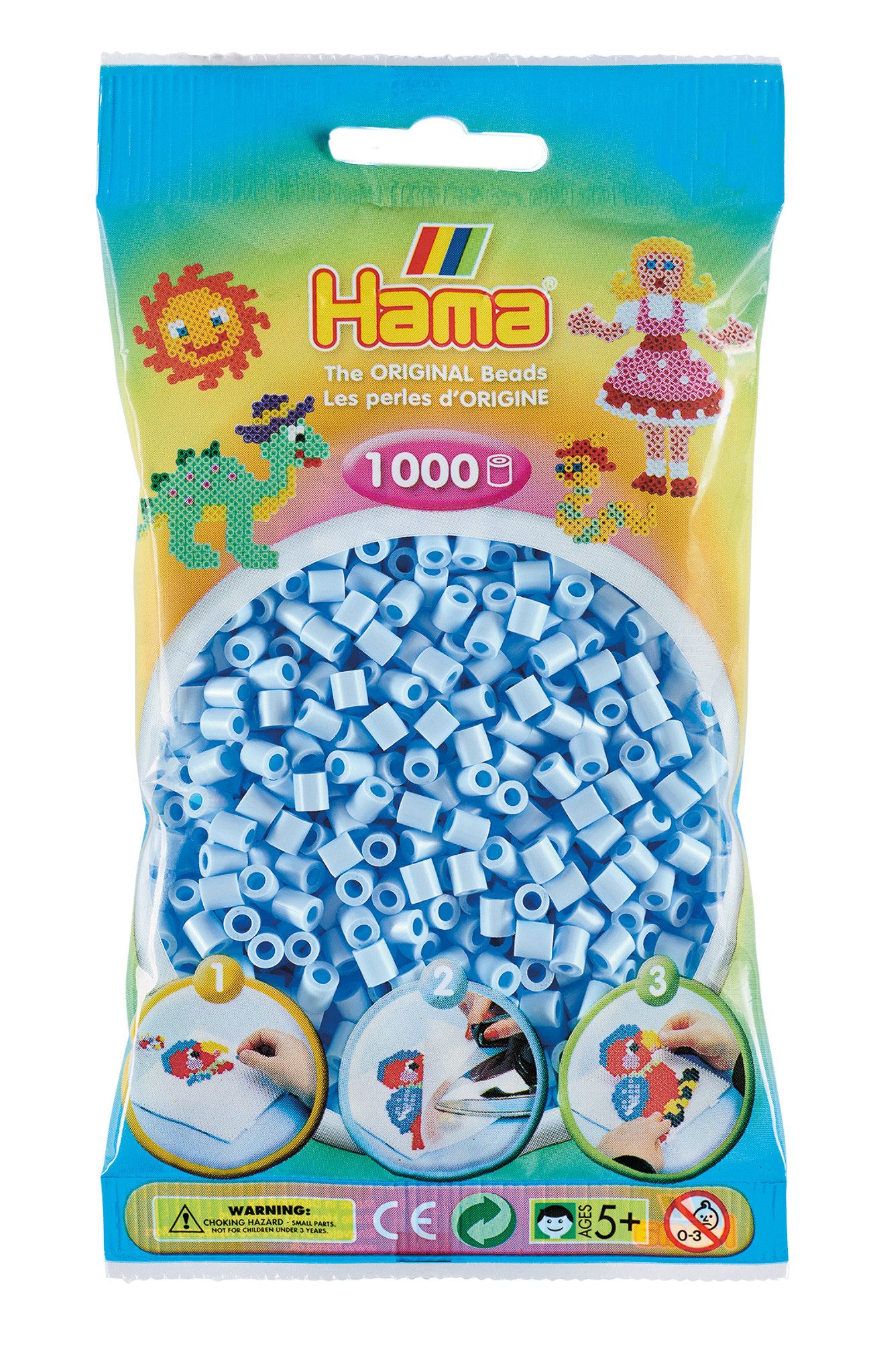 Hama Perlen Bügelperlen Bügelperlen Beutel midi-Perlen 1.000 Stück verschiedene Farben