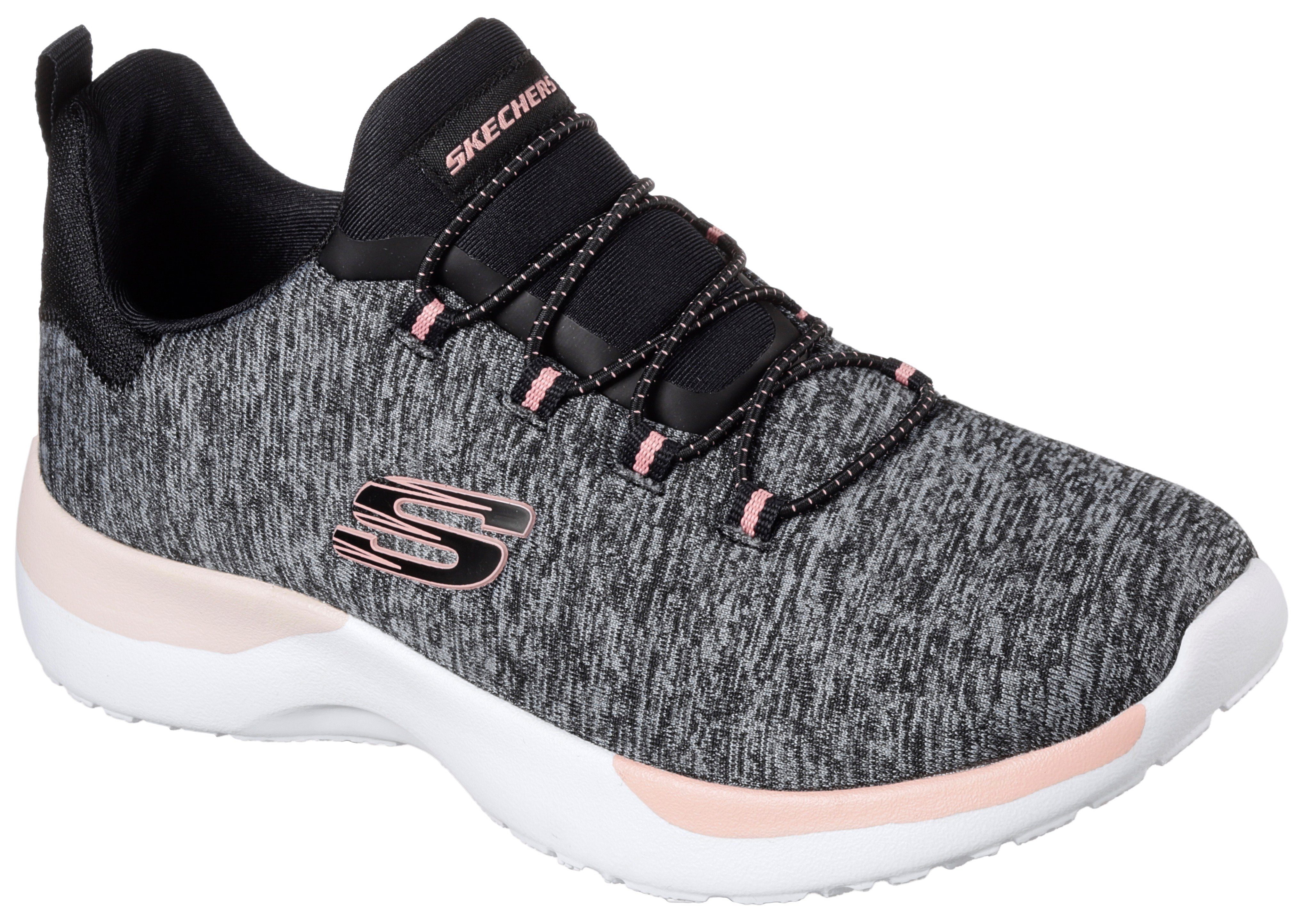 Gummizug praktischem Skechers Sneaker schwarz-meliert DYNAMIGHT-BREAK-THROUGH mit Slip-On