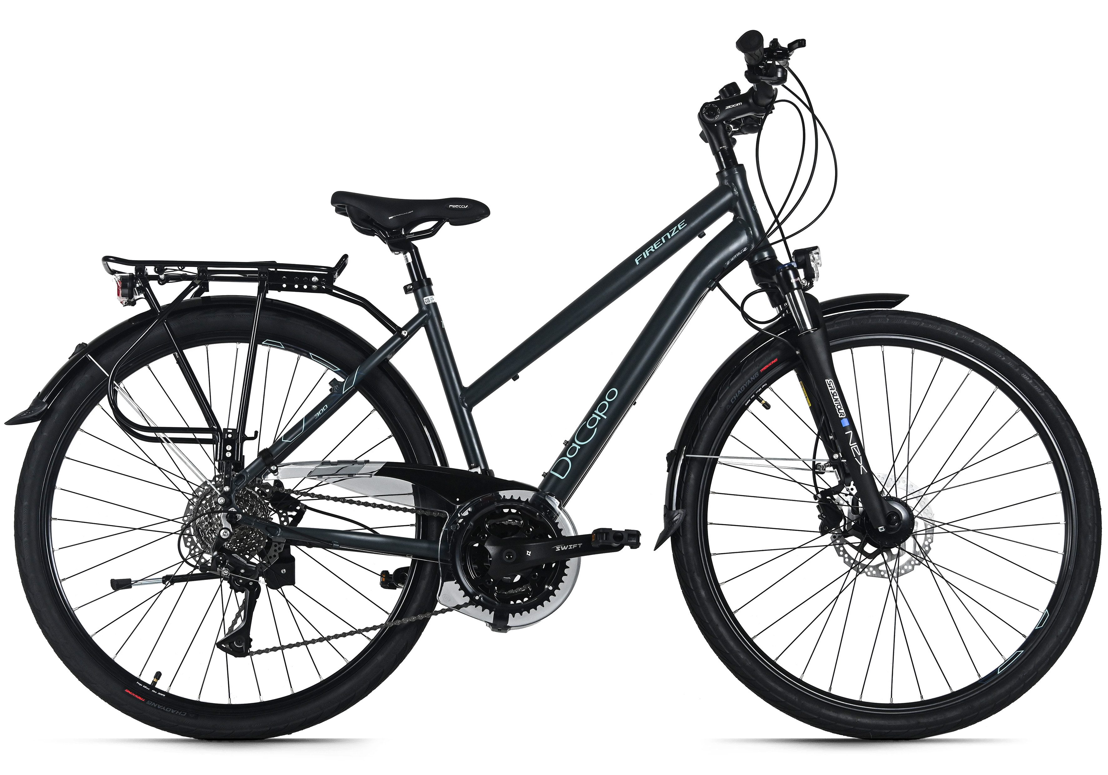 Dacapo Trekkingrad Firenze 300 Anthrazit 24 Gänge RH 48 cm, 24 Gang Shimano Acera Schaltwerk, Kettenschaltung