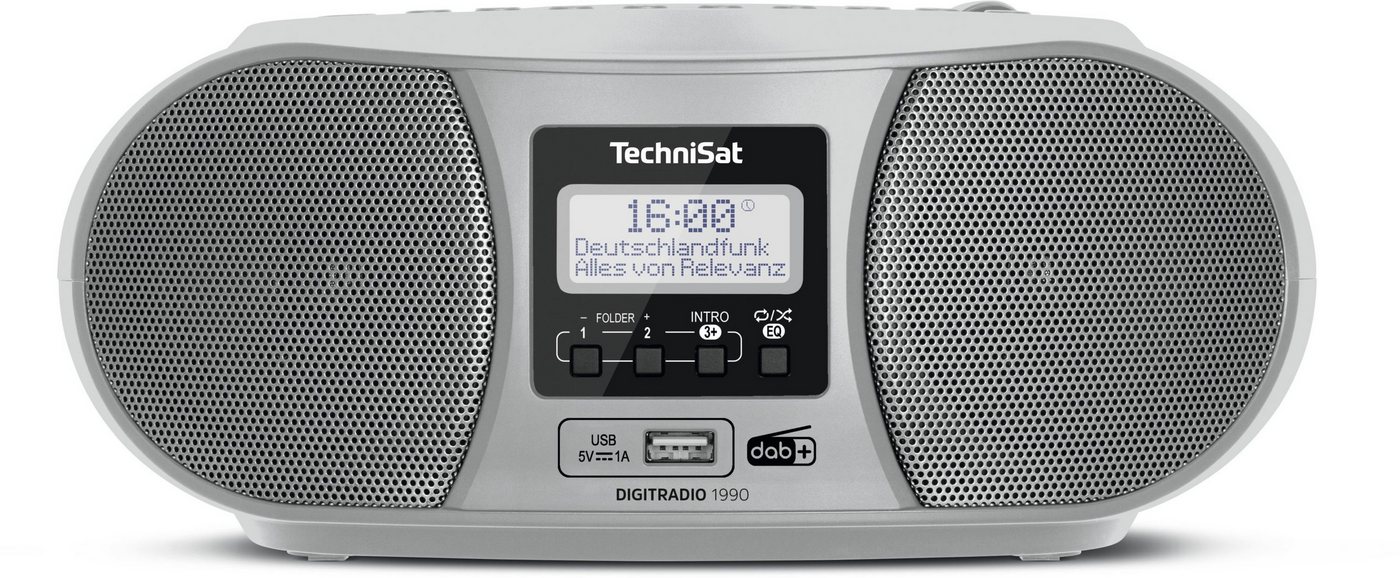 TechniSat DIGITRADIO 1990 Digitalradio (DAB) (Digitalradio (DAB), FM-Tuner mit RDS, 3 W, CD-Player, Bluetooth, Tragegriff, Netz- und Batteriebetrieb)