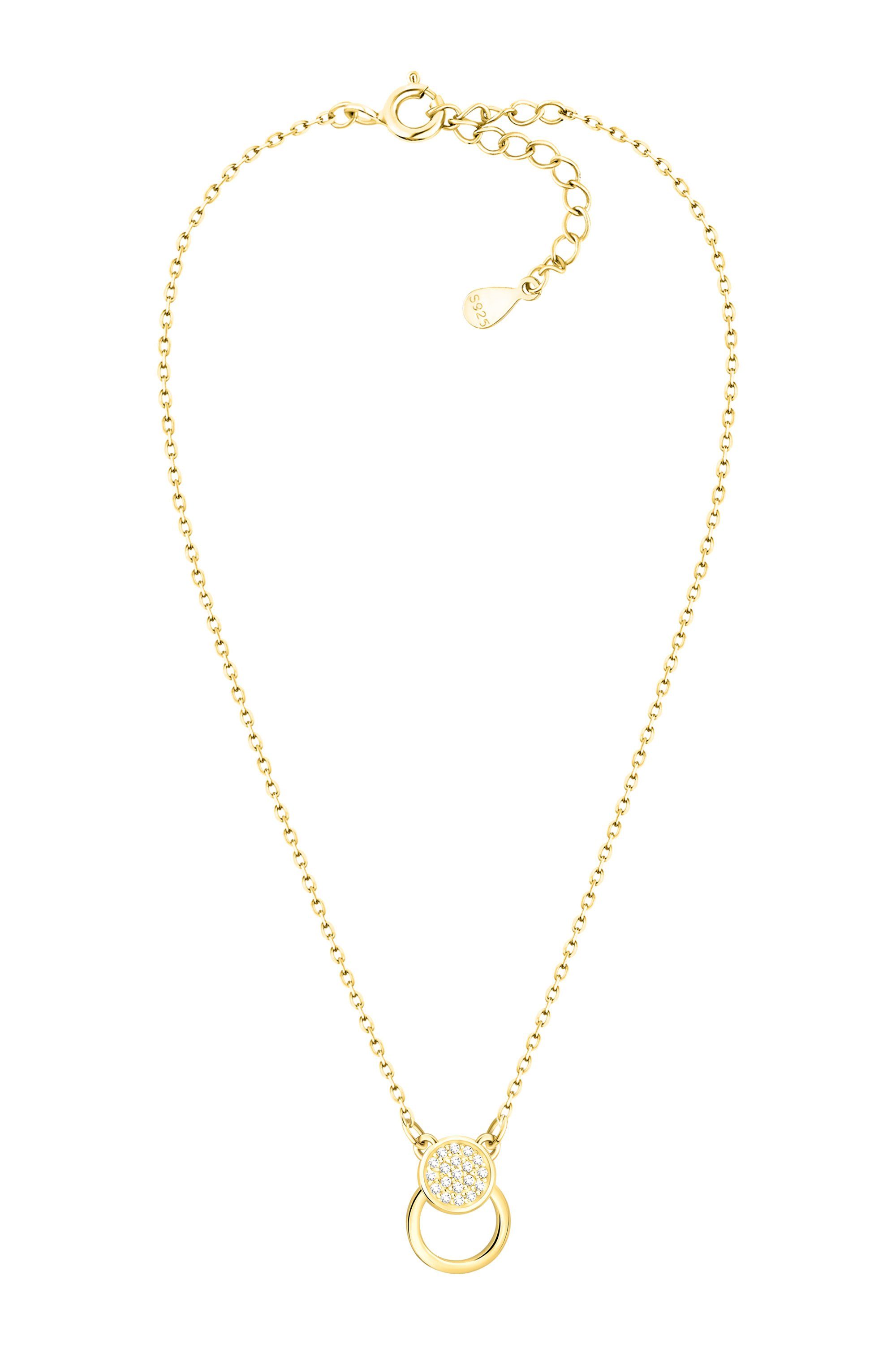 Anhänger 925 mit Kette Silber Kreis, gold Sofia Milani Schmuck Damen