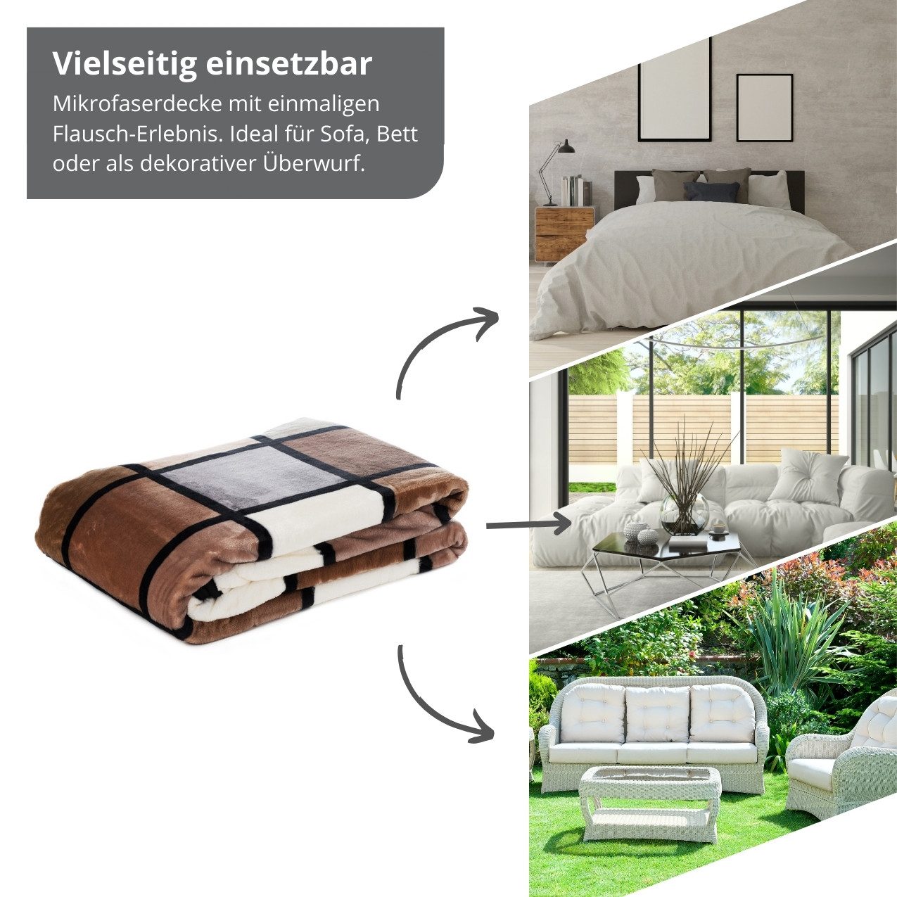 Wohndecke Kuscheldecke, liebling, mit bedrucktem Motiv, angenehm auf der Haut, ideal für die Couch