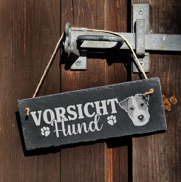 Dekolando Hängedekoration Vorsicht Hund Parson Russell Terrier Schild 22x8cm