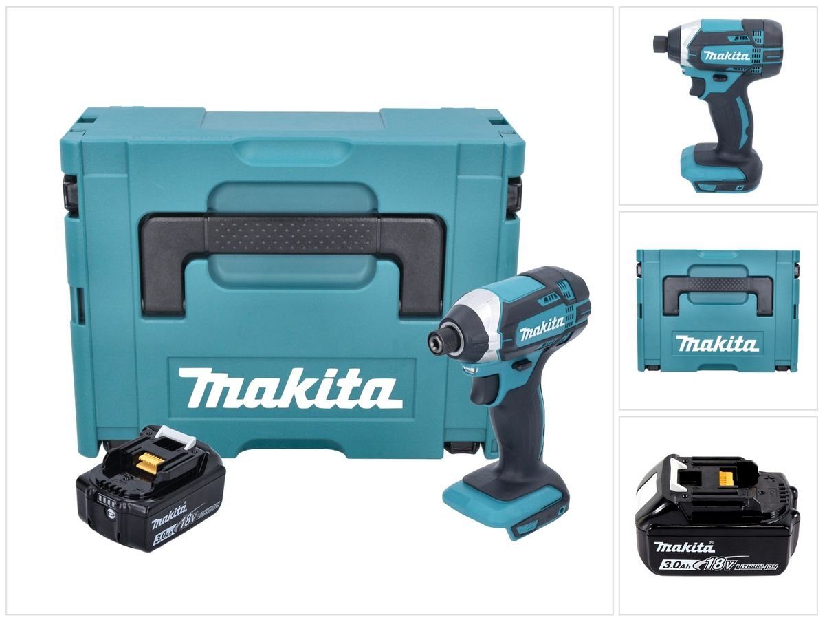 Makita Akku-Schlagschrauber DTD 152 F1J Akku Schlagschrauber 18V 165Nm + 1x Akku 3,0Ah + Makpac -