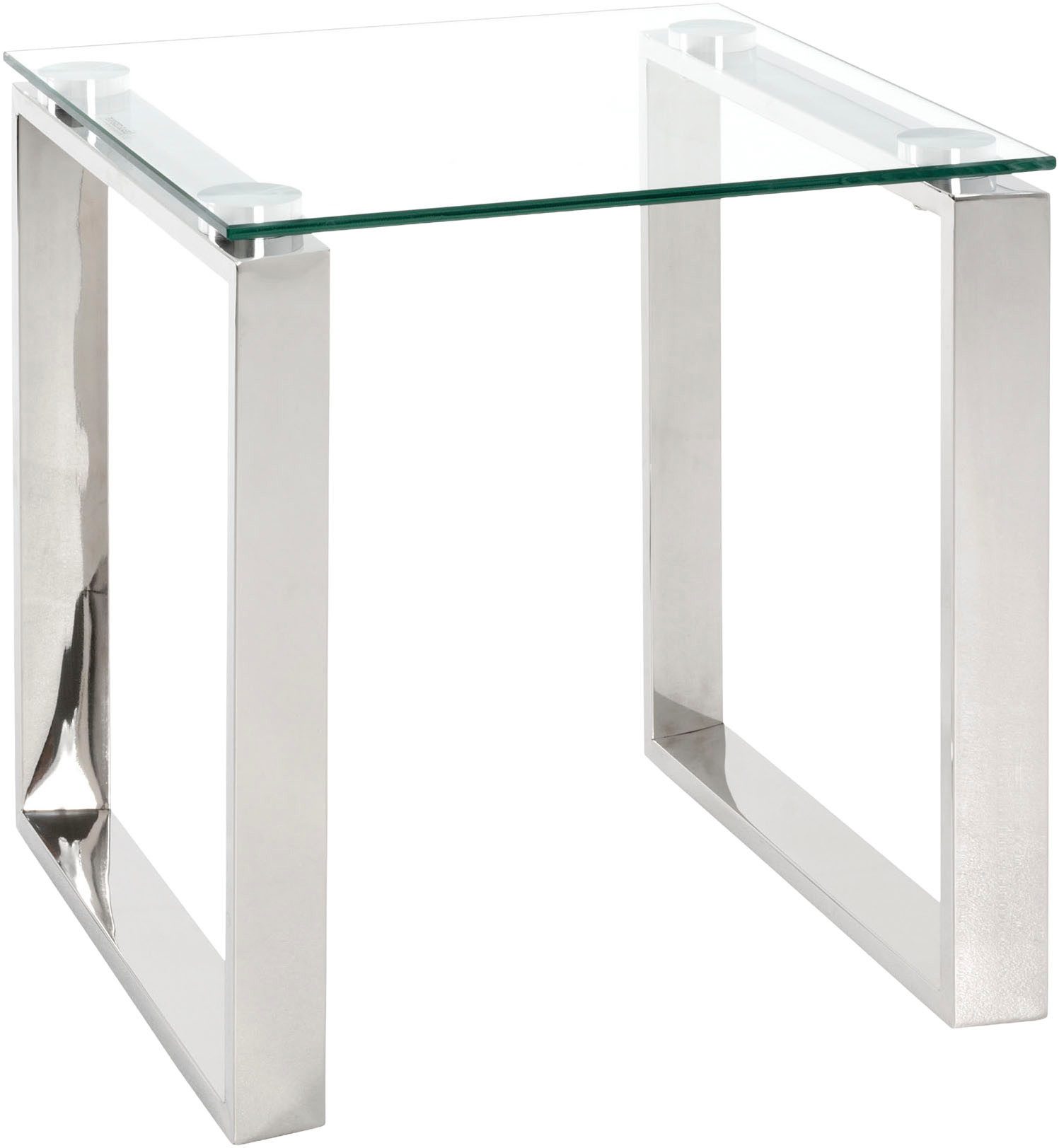 HAKU Beistelltisch Sofatisch, Wohnzimmertisch (1-St), quadratisch - aus Metall Silber B/T/H 42/42/45 cm