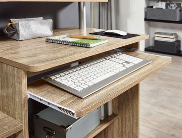 möbelando Schreibtisch Computertisch WL1.171 Sonoma 94x90,5x48,5 cm Laptop Tisch Modern mit, 94 x 90 x 48 cm (B/H/L)