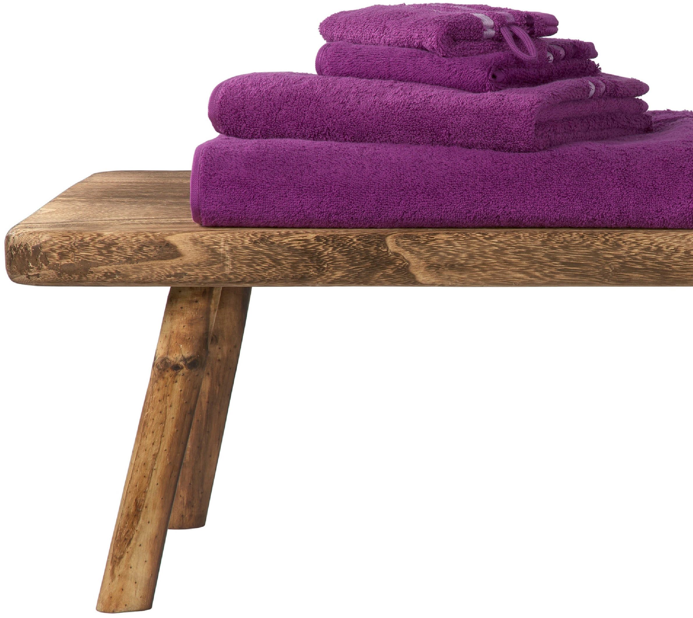 Schiesser Gästehandtücher Skyline Color aus 100 % Baumwolle mit eleganter Streifenbordüre, Frottier (Set, 5-St), MADE IN GREEN by OEKO-TEX®