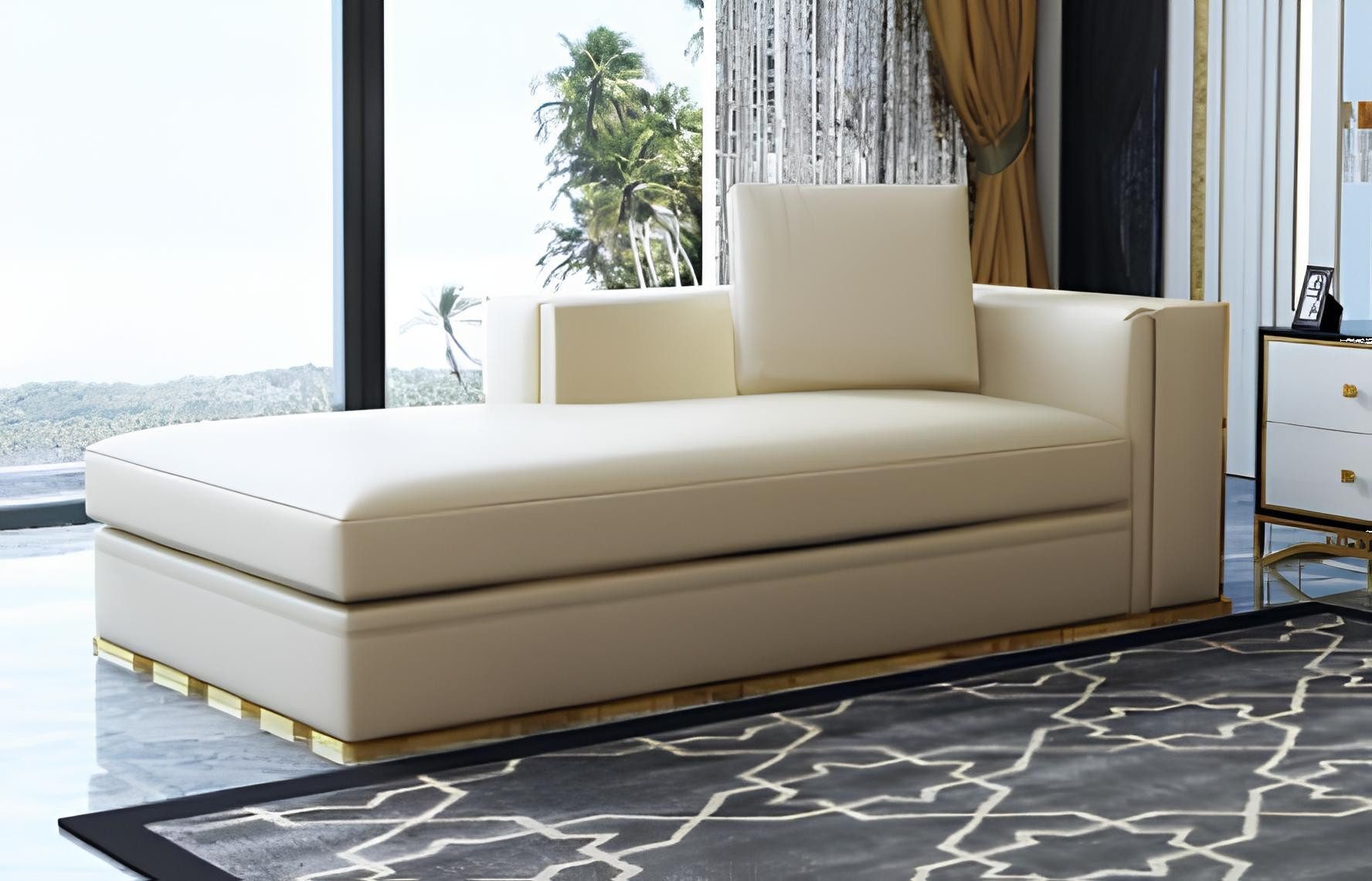 JVmoebel Chaiselongue Relaxliege Loungesofa Chesterfield Couch Sofa Liege Leder Design, Made in Europa