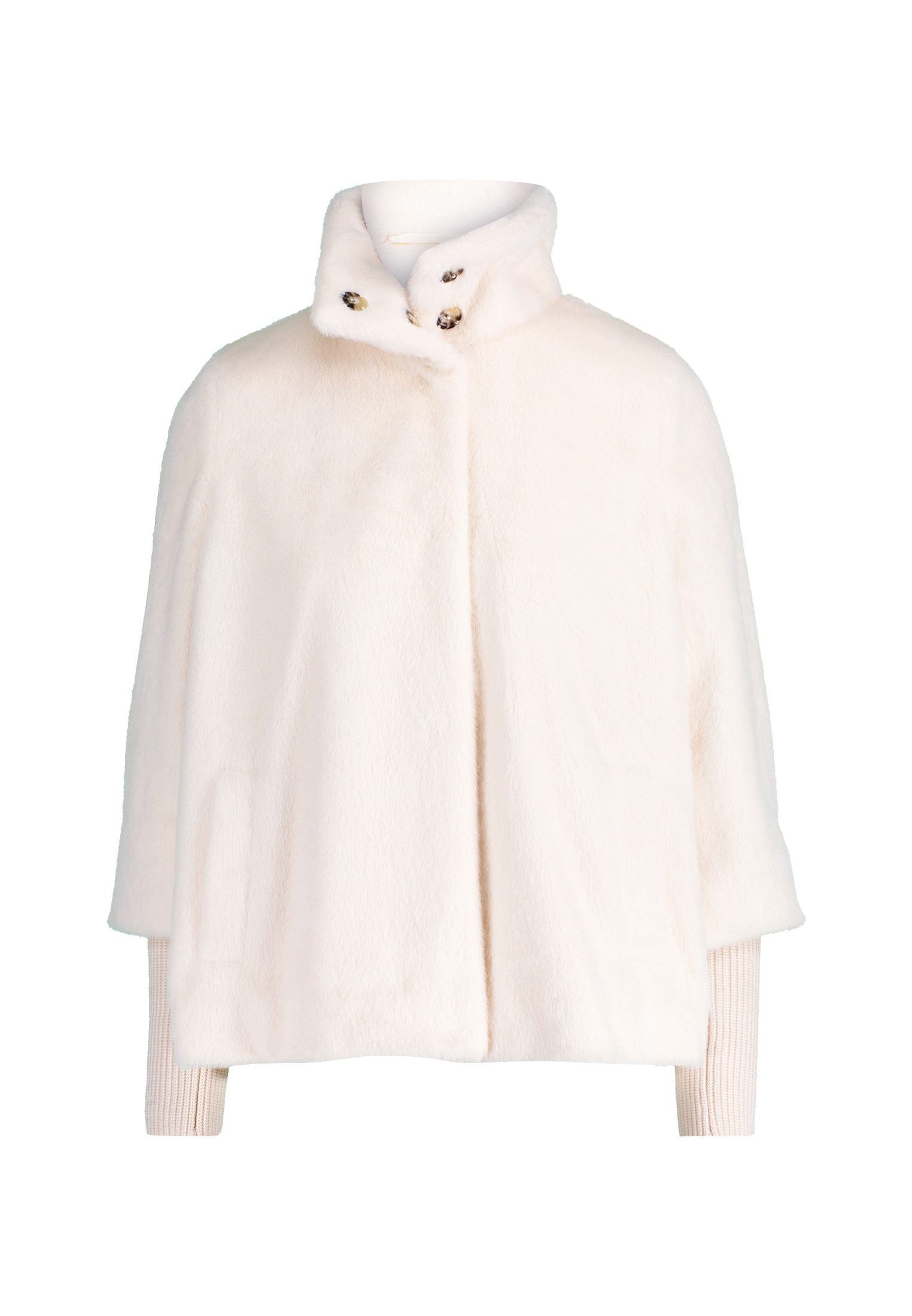 Zero Fellimitatjacke Damen mit Stehkragen