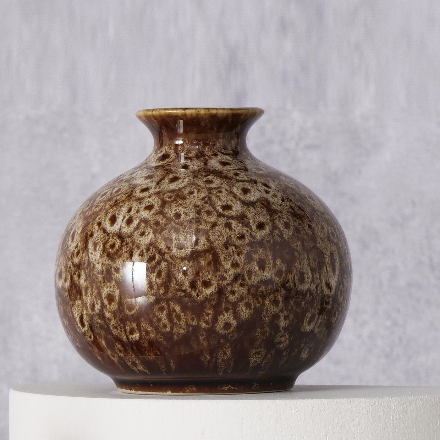 BOLTZE Dekovase "Lenza" aus Keramik in braun H11cm, Vase