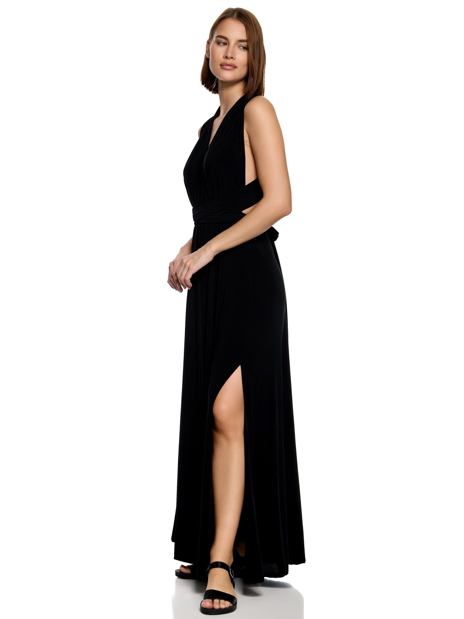Worldclassca Abendkleid Worldclassca Abendkleid Partykleid Lang mit Schlitz Sommerkleid Maxikleid Cocktailkleid Wickelkleid Elegant Schulterfrei Ärmellos
