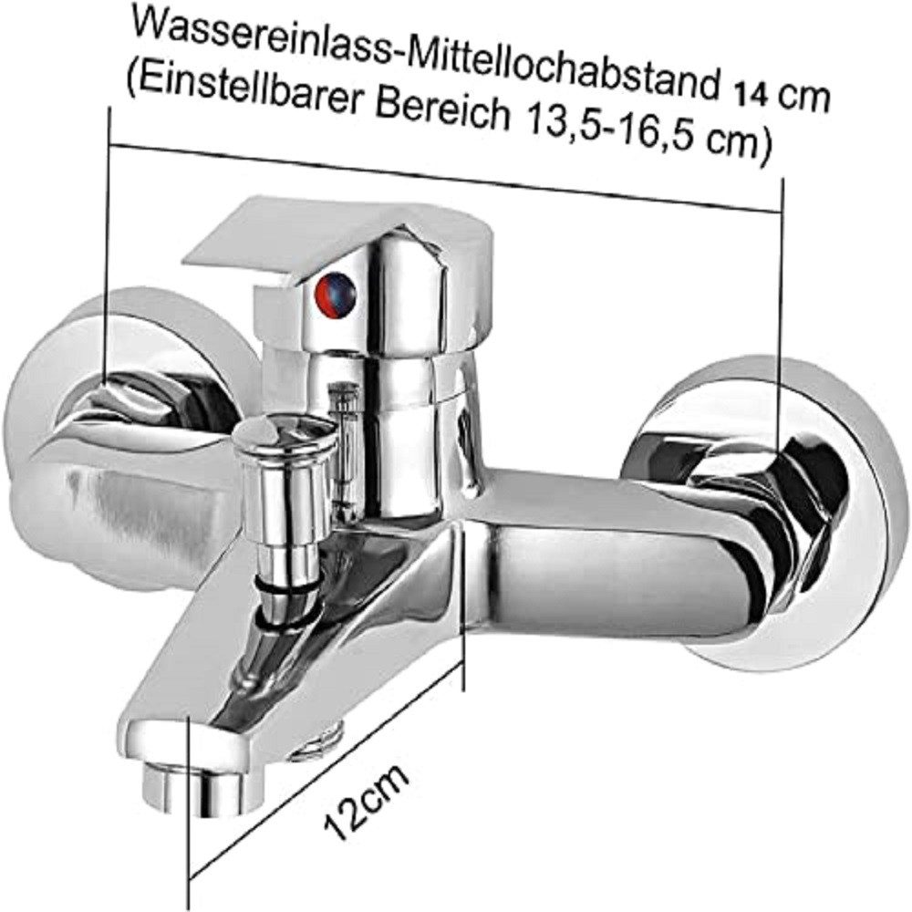 Youyijia Badezimmer-Set Silberne Einhebel-Badewannenarmatur Duschset für günstig online kaufen