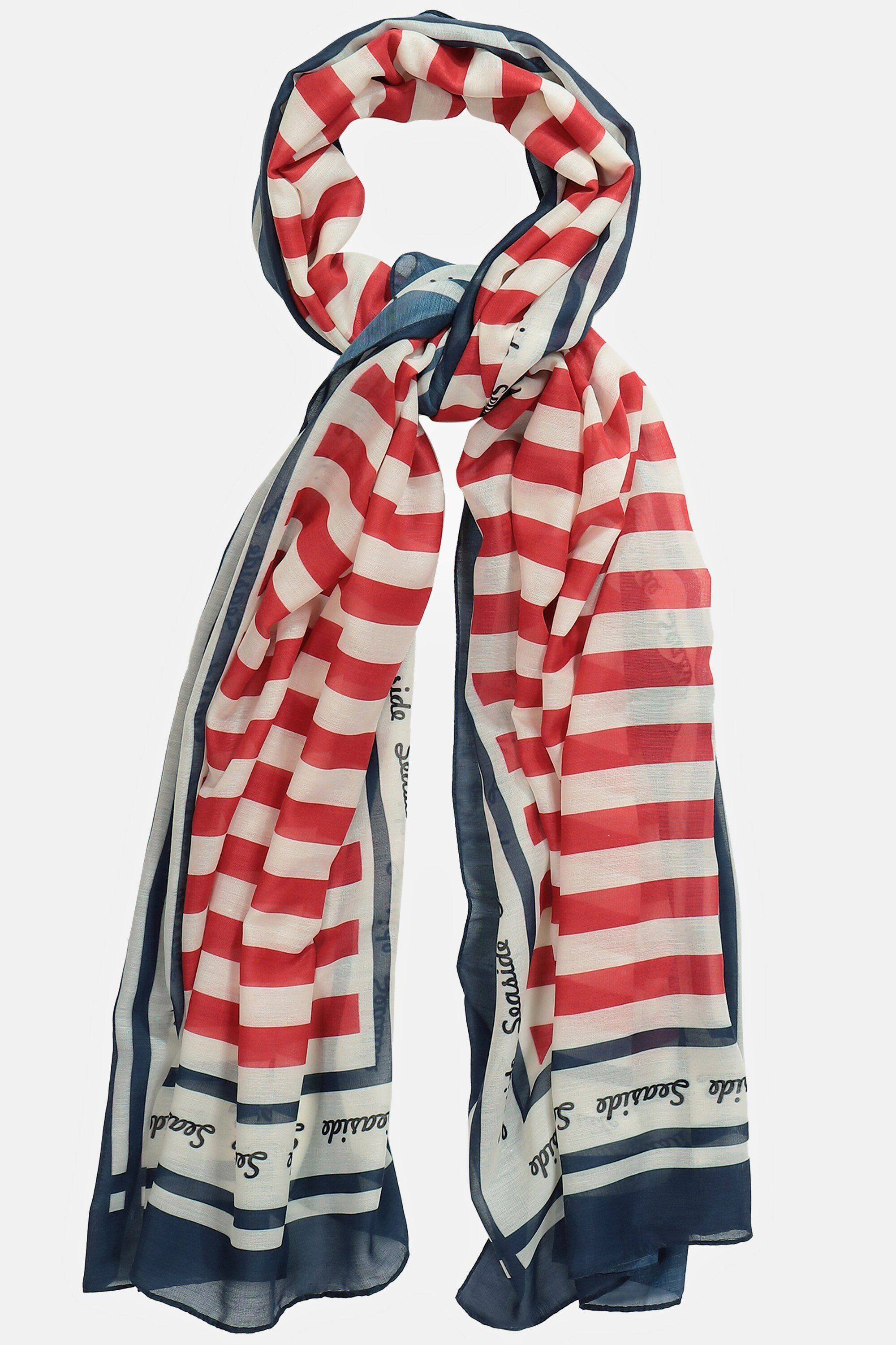 Ulla Popken Halstuch Schal maritime Optik Streifen Quasten