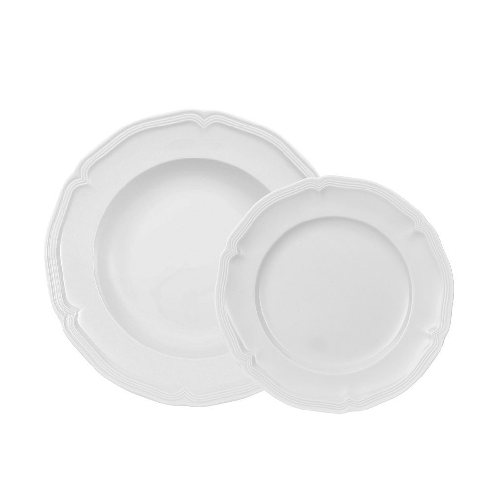 Villeroy & Boch Geschirr-Set Manoir Teller-Set, 2-teilig, für 1 Person (2-tlg), 1 Personen, Porzellan