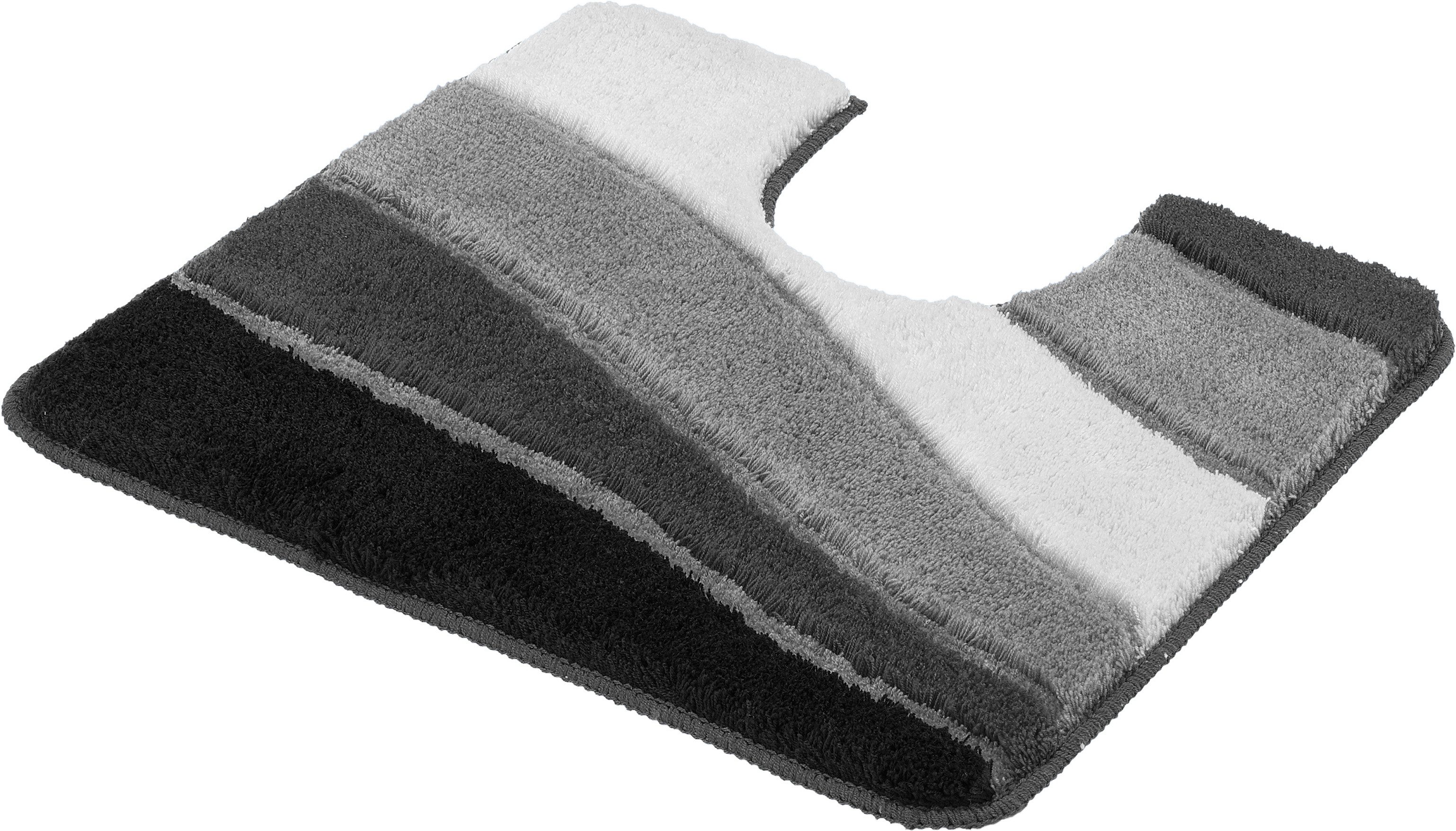 Kleine Wolke Badematte Ocean, Badvorleger, Badezimmer Teppich, Höhe 21 mm, rutschhemmend beschichtet, fußbodenheizungsgeeignet, Kunstfaser, Badteppich, Wellen Design, mit Farbverlauf, Hoch-Tief Effekt, waschbar