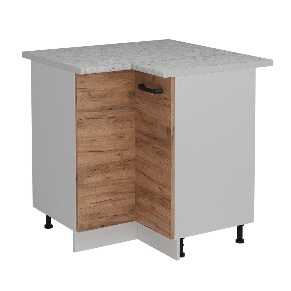 Vicco Eckunterschrank R-Line, Goldkraft Eiche/Weiß, 75.6 günstig online kaufen