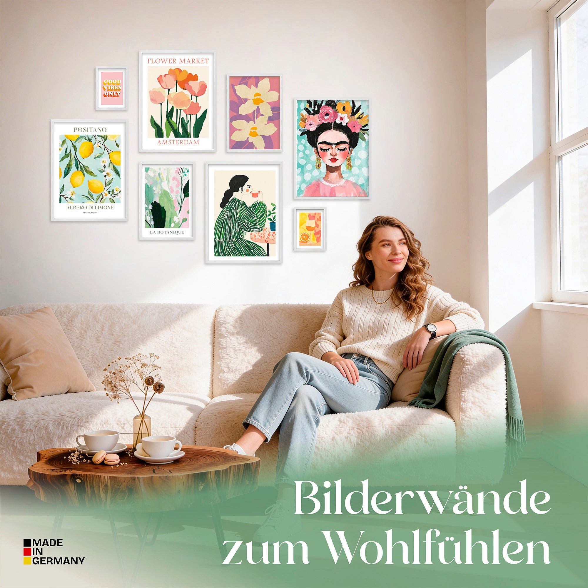 ARTFAVES Bilder-Collage Poster Set Abstract Art Galerie I mehrteilige Bilderwand I Wandbilder, (Wandbilder modern, 8 St)