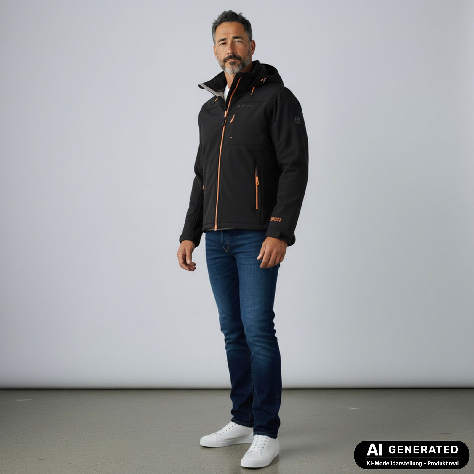 Dry Fashion Softshelljacke Amrum Herren Jacke Softshell Fleece-Innenfutter - Outdoor-Jacke Modern Atmungsaktiv, Wind- & wasserabweisend, 2-Wege-Reißverschluss, Taschen
