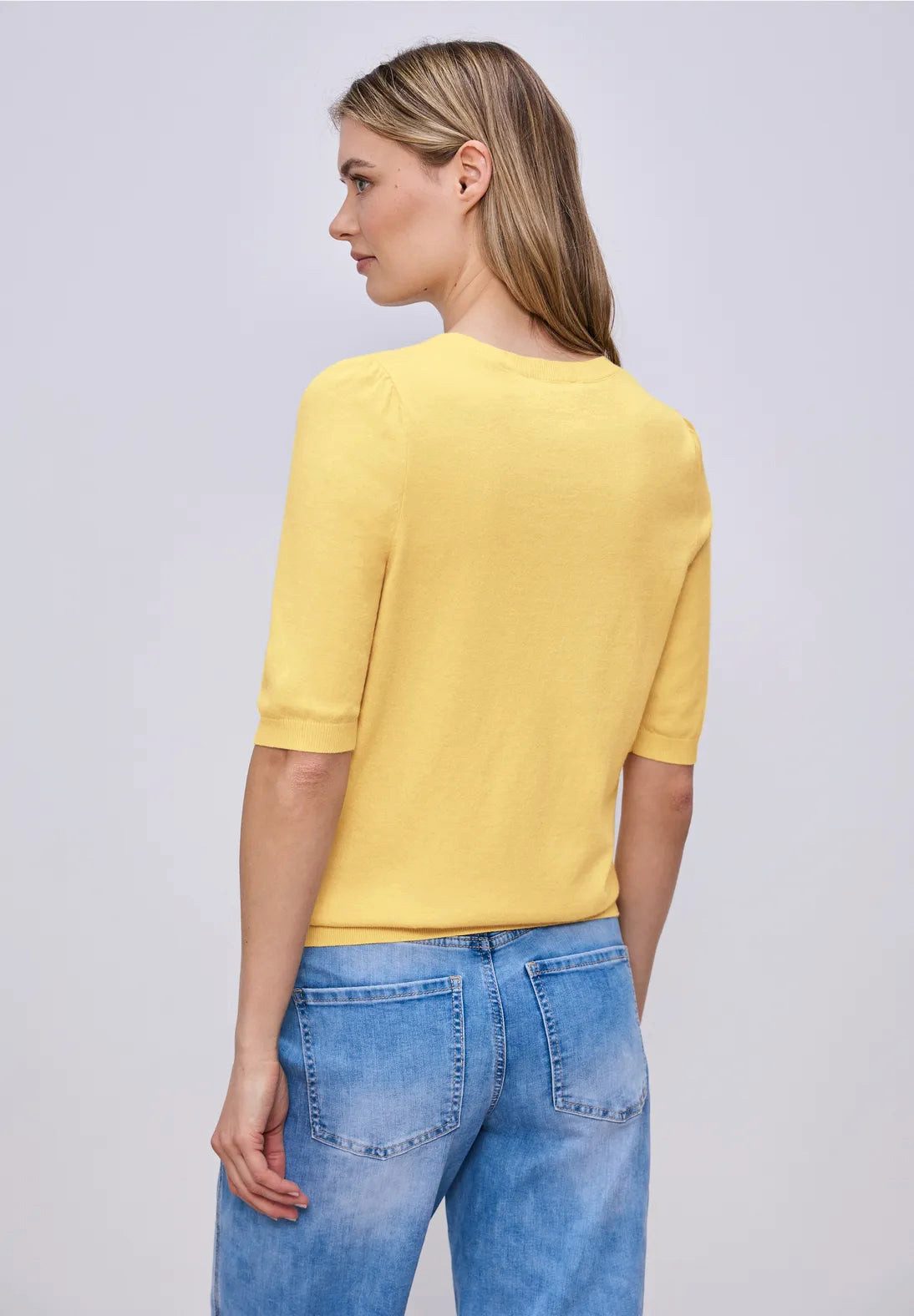 STREET ONE Kurzarmpullover Pullover in Unifarbe (1-tlg) günstig online kaufen